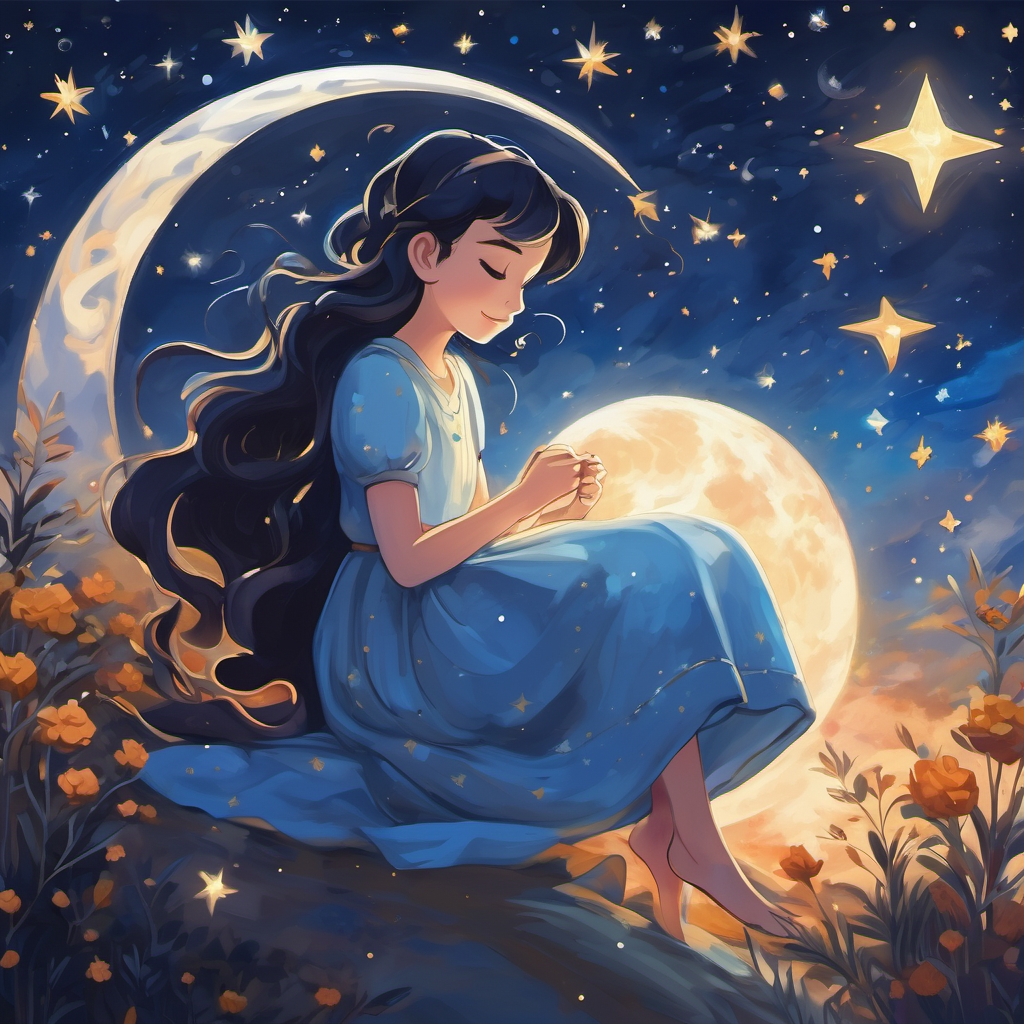 And so, as the stars twinkled in the night sky, Luna drifted off to sleep, her dreams blending seamlessly with the vastness of the universe that awaited her.