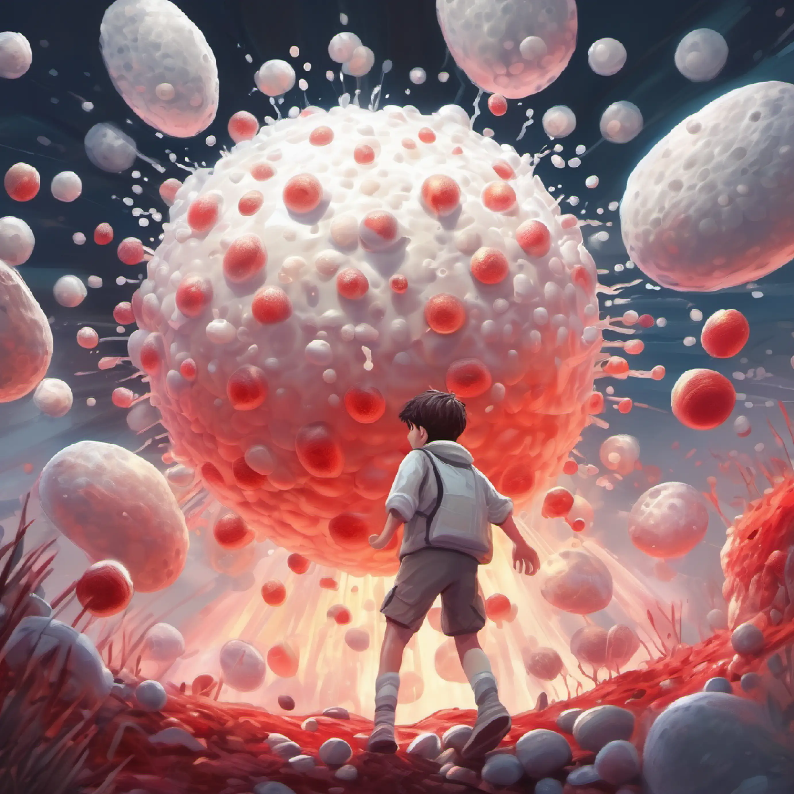 boy white blood cell attack to bacteria 