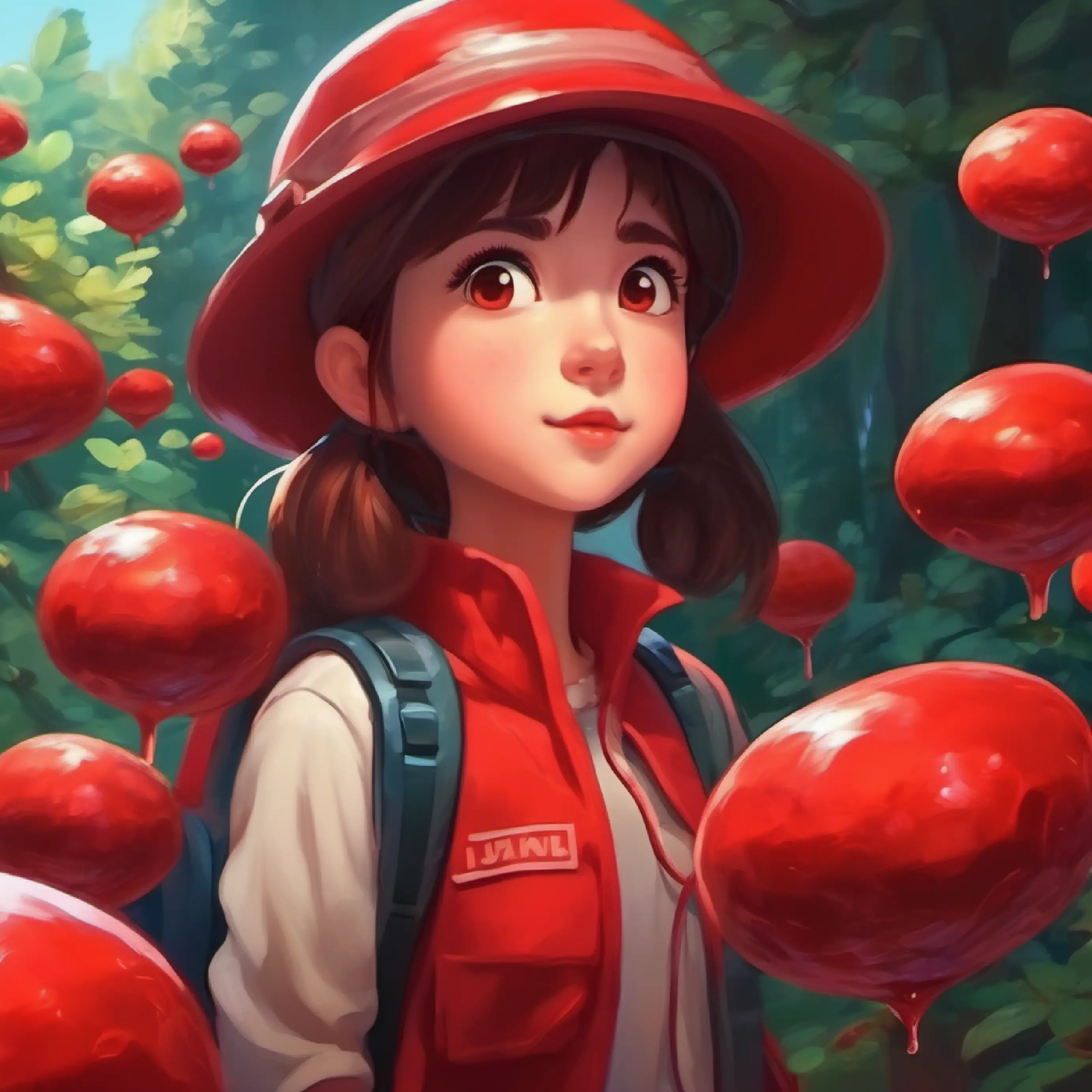 girl cartoon red blood cell with cartoon