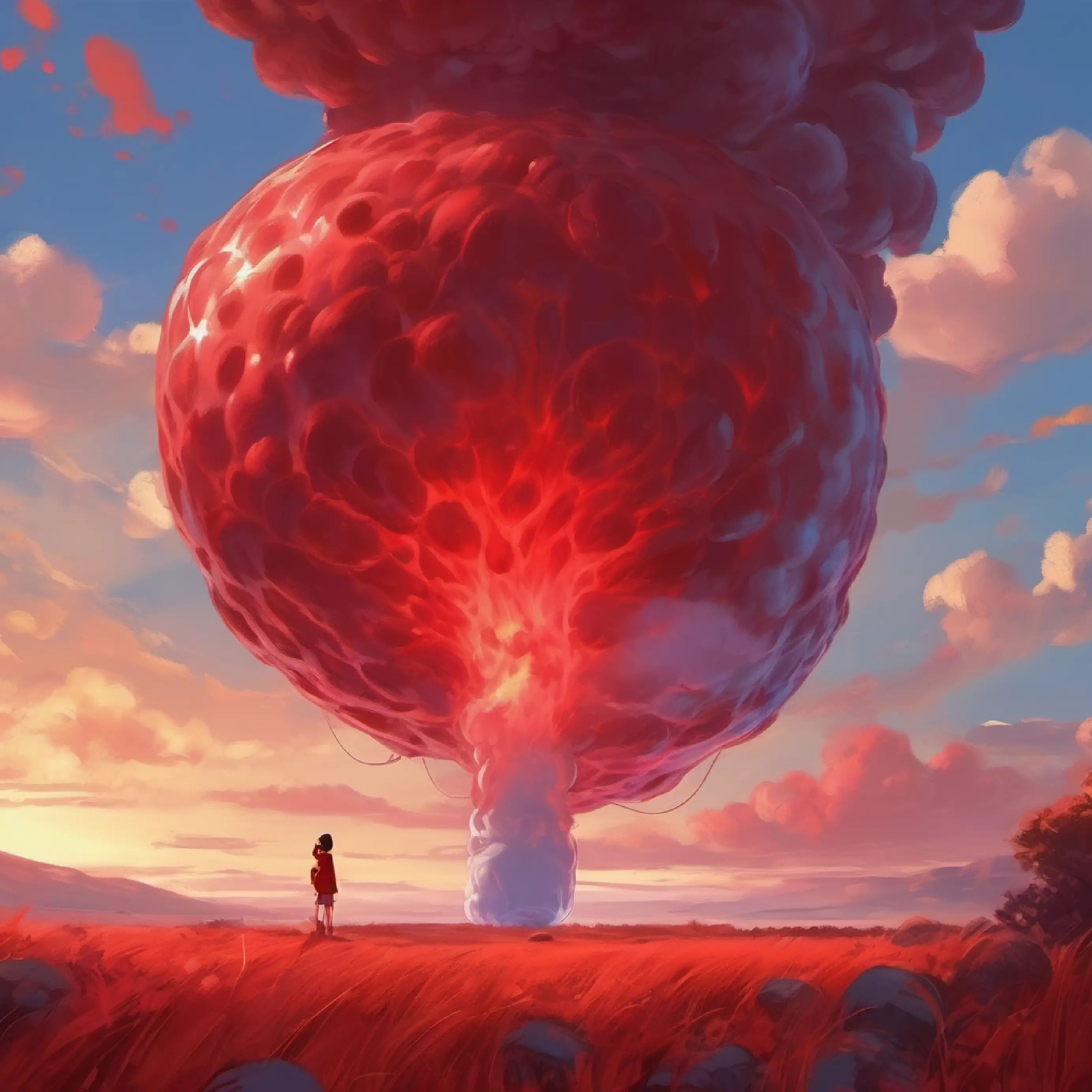 exchanged oxygen gas at the lungs organ with girl red blood cell