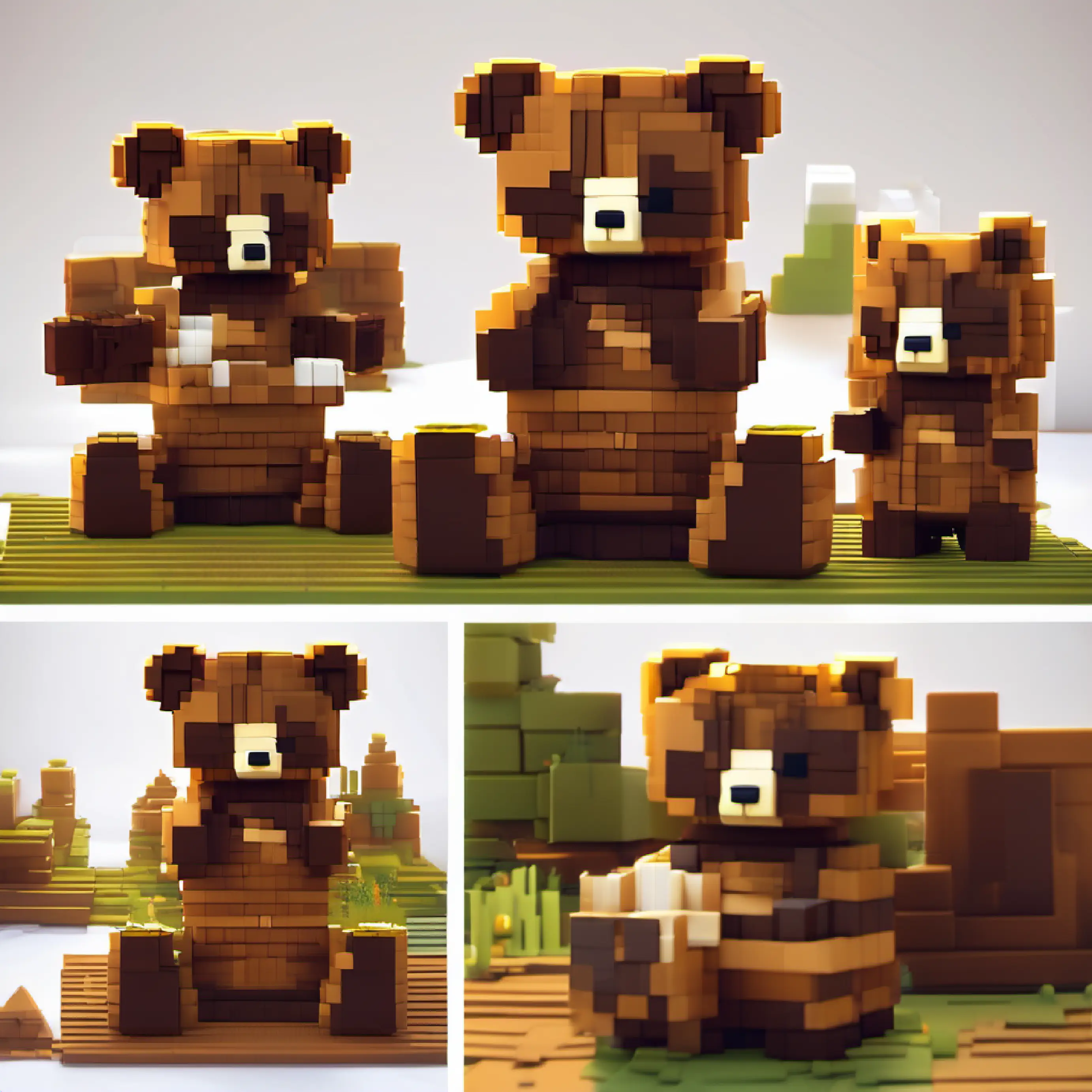 Plush teddy bear, brown fur, warm friendly stitched eyes comforting the lost puppy.