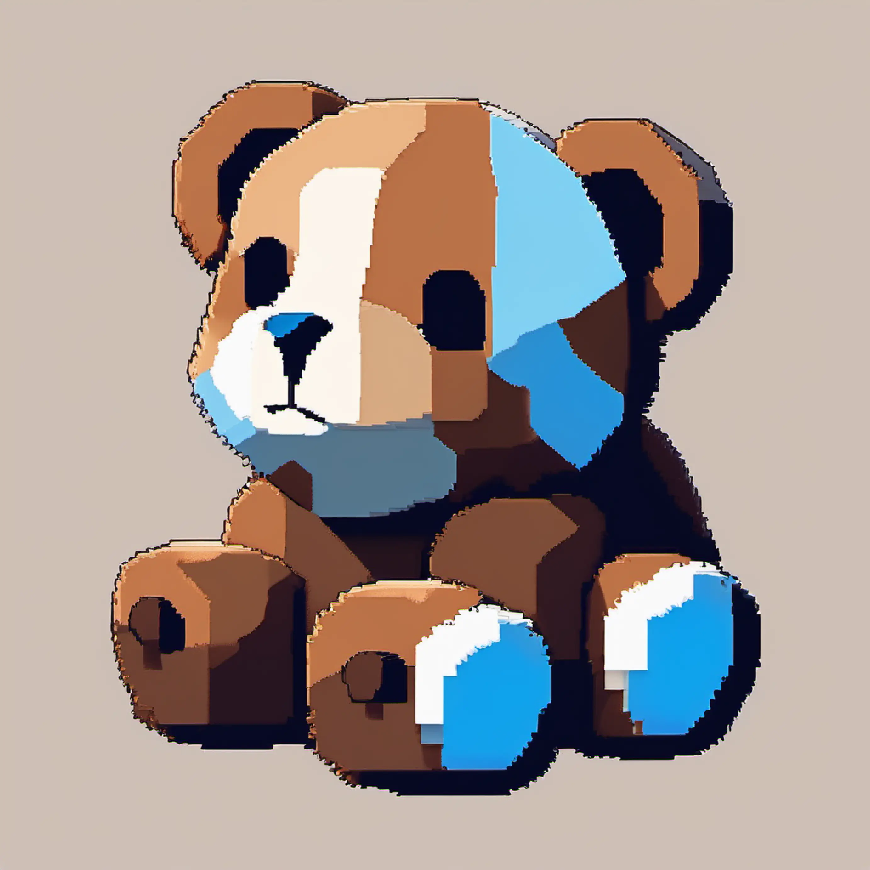 Plush teddy bear, brown fur, warm friendly stitched eyes and Tiny lost puppy, white with brown spots, bright blue eyes falling asleep together.