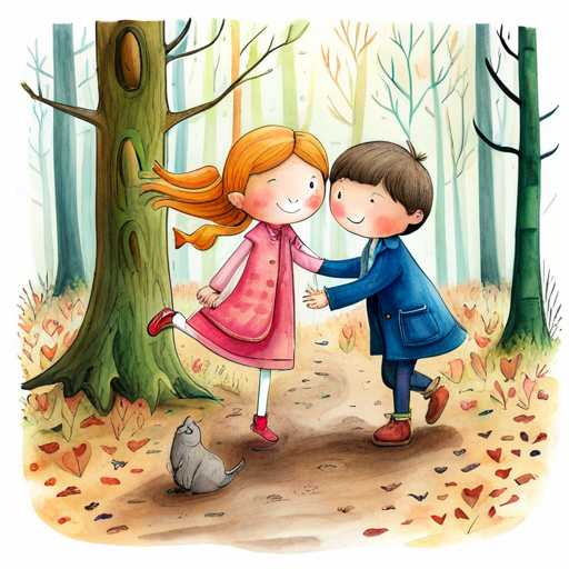 Lily and Freddie's playful friendship in the forest