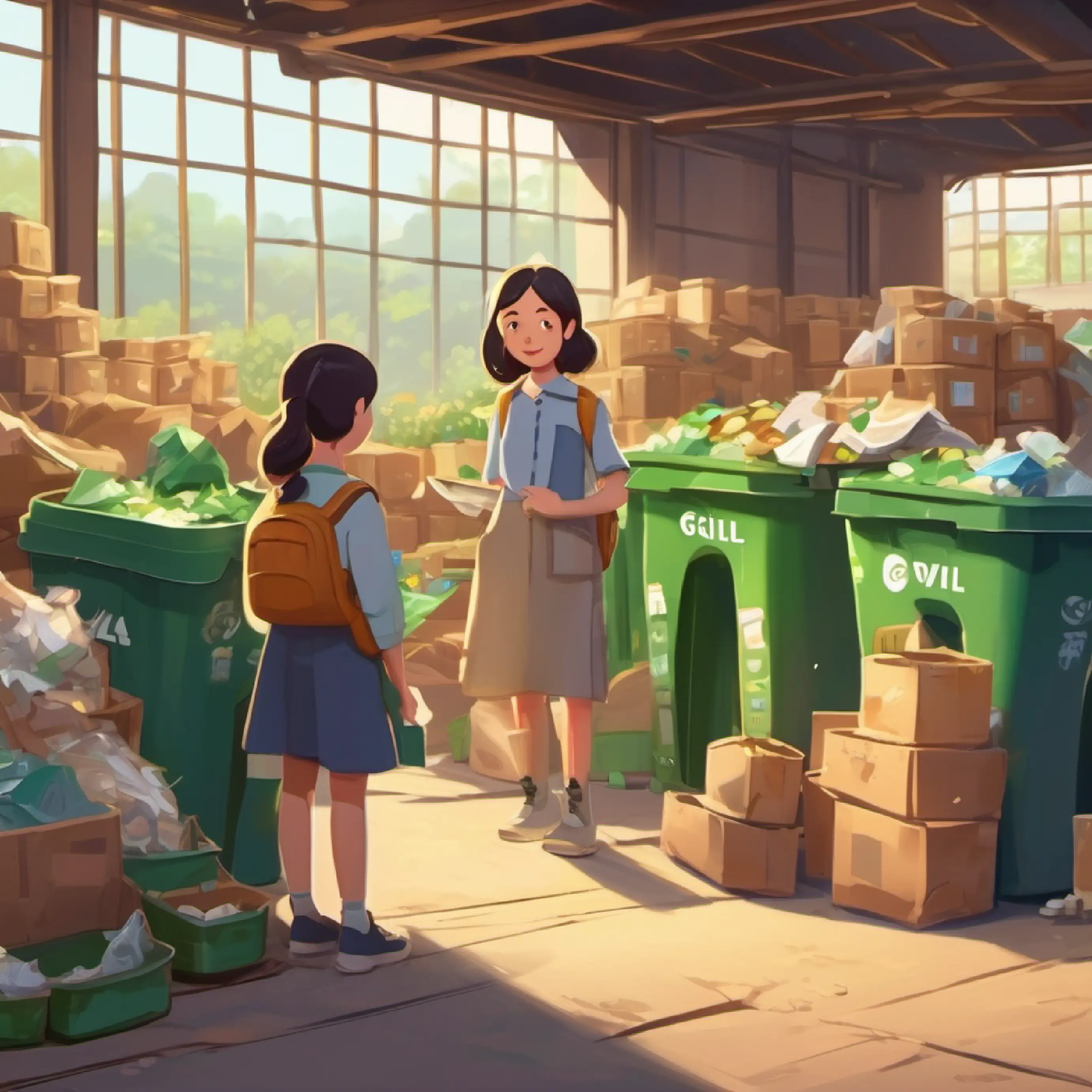 Lily visits a recycling center with her class and shares her new knowledge with family.