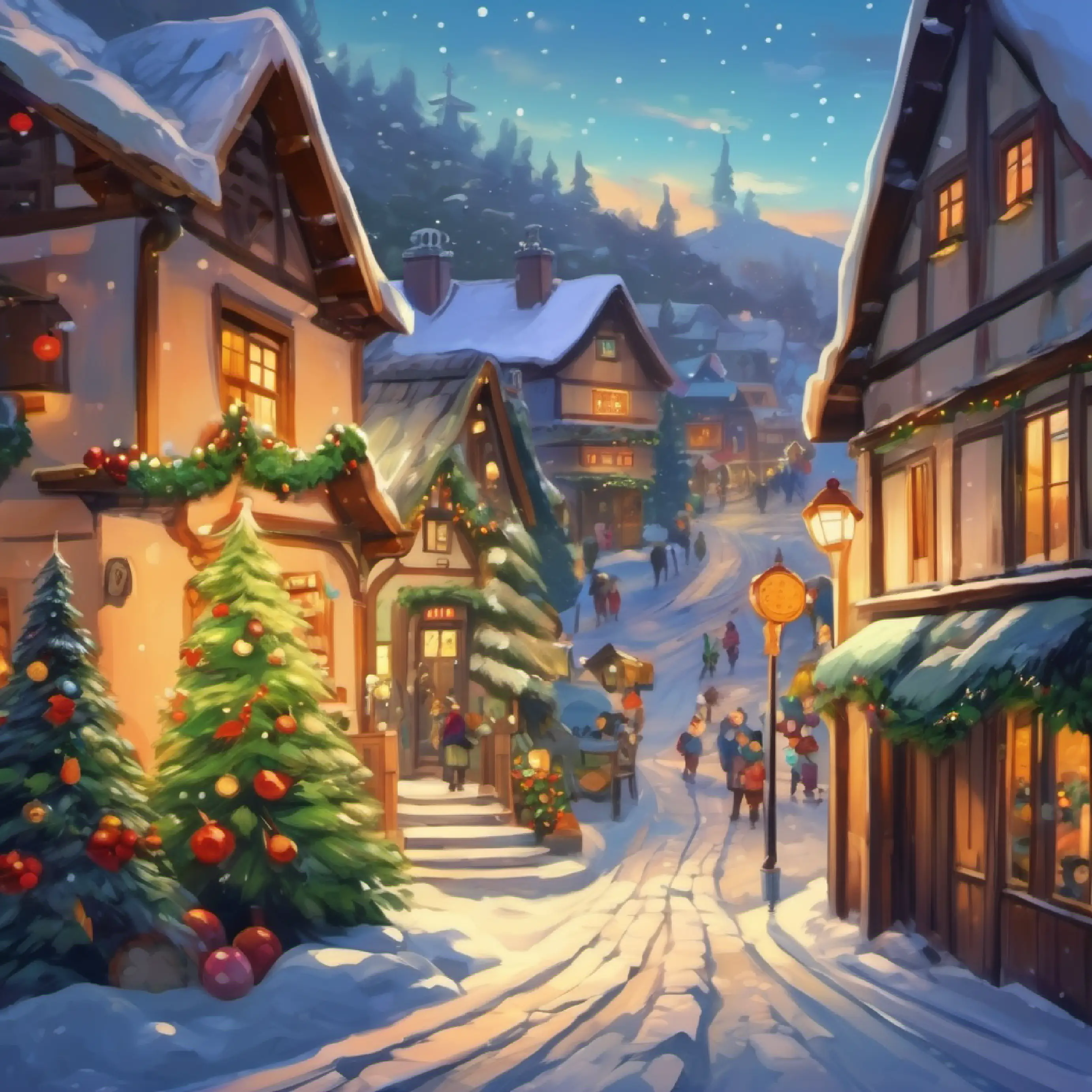 Introduction of main characters in a peaceful village setting.