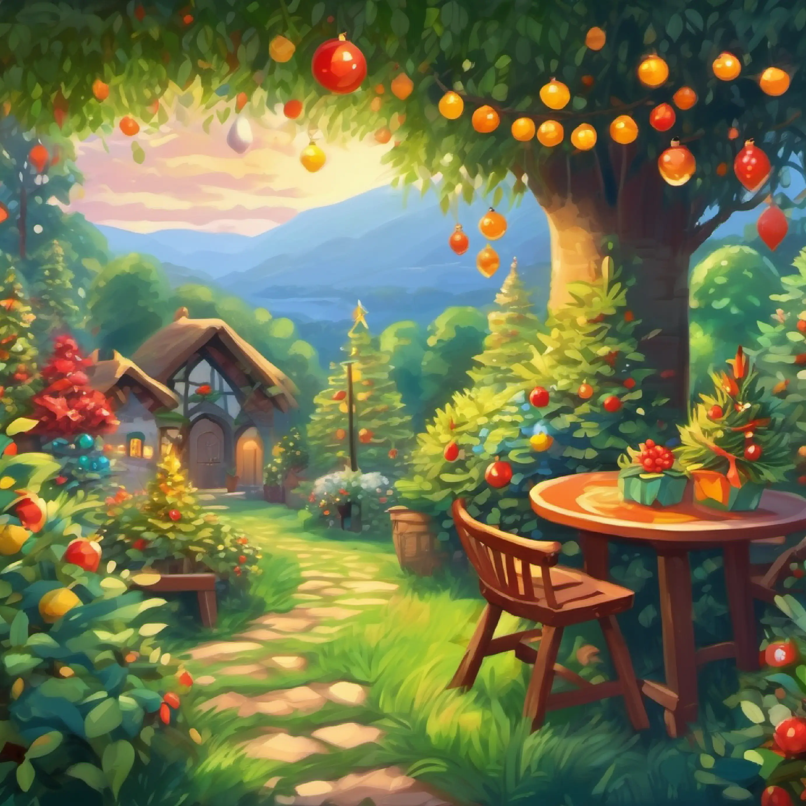 Garden's beauty enhanced with treasure; villagers appreciate friends' work.