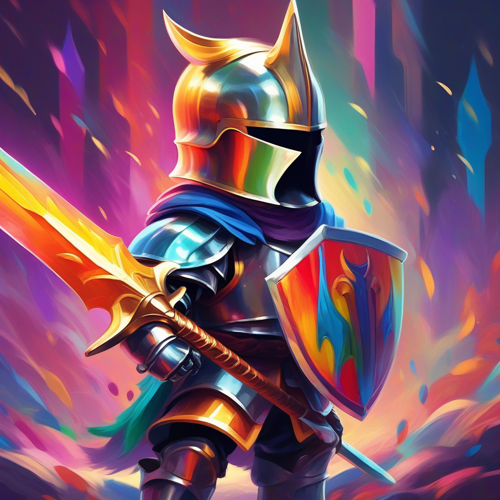 Knight Knight Lucas with colorful armor and a shiny sword. with colorful armor and a shiny sword.