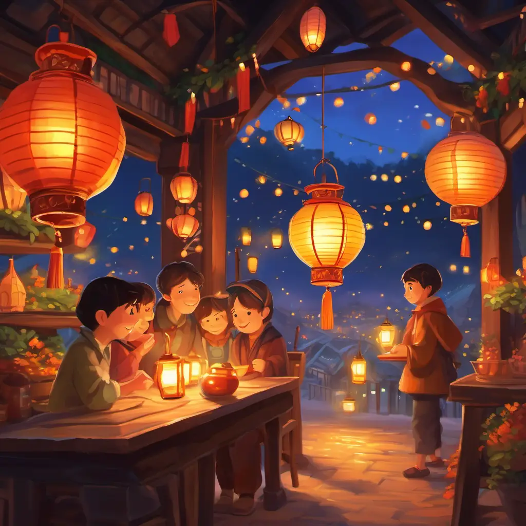 Lantern sees festive activities below.