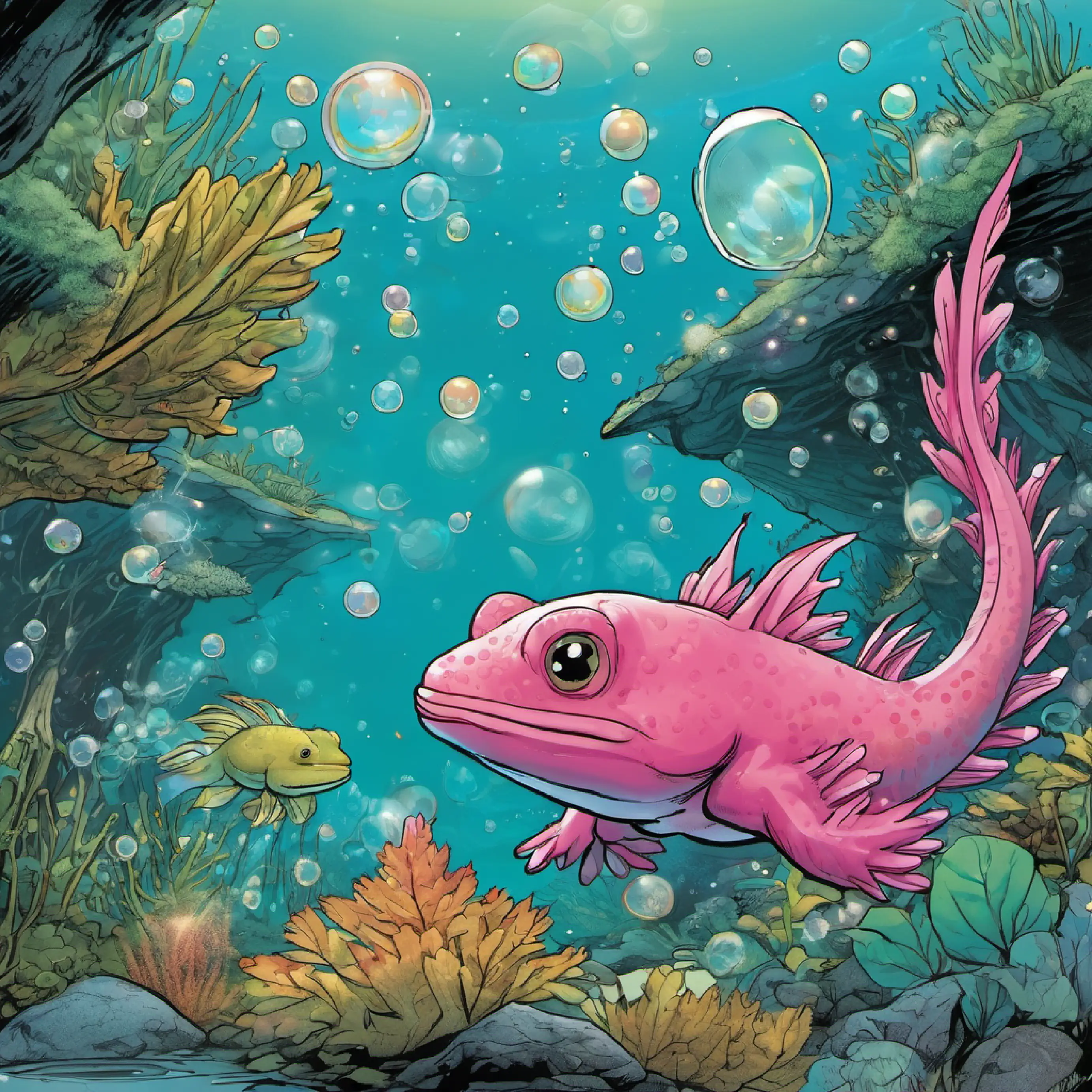 They find the Great Current and discover a bubble holding axolotl secrets.