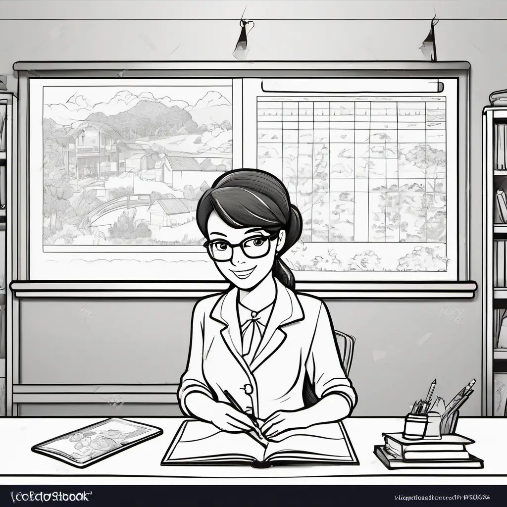 teacher woman in front of the board