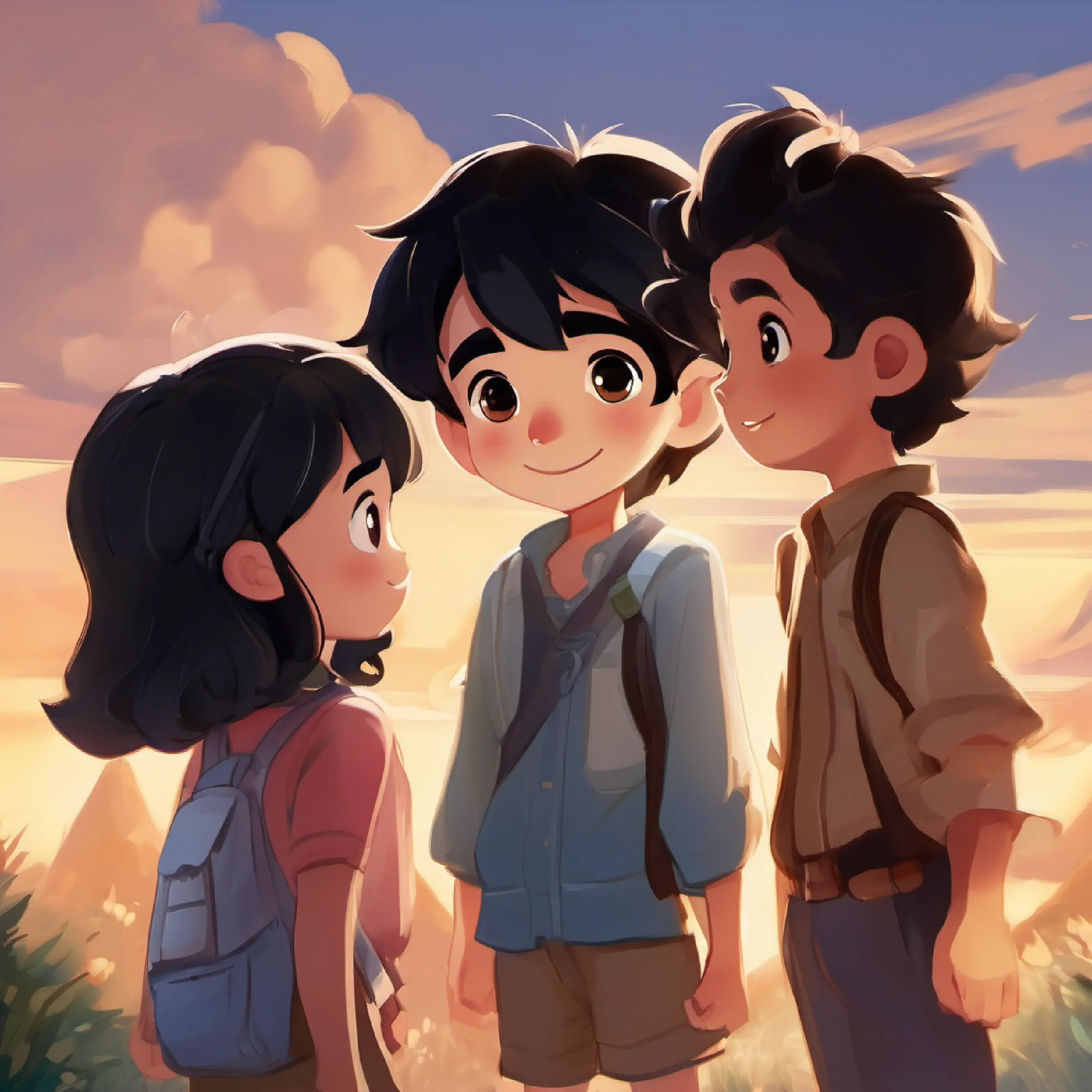 The new kid, short and shy with straight black hair and brown eyes joins the game and makes friends