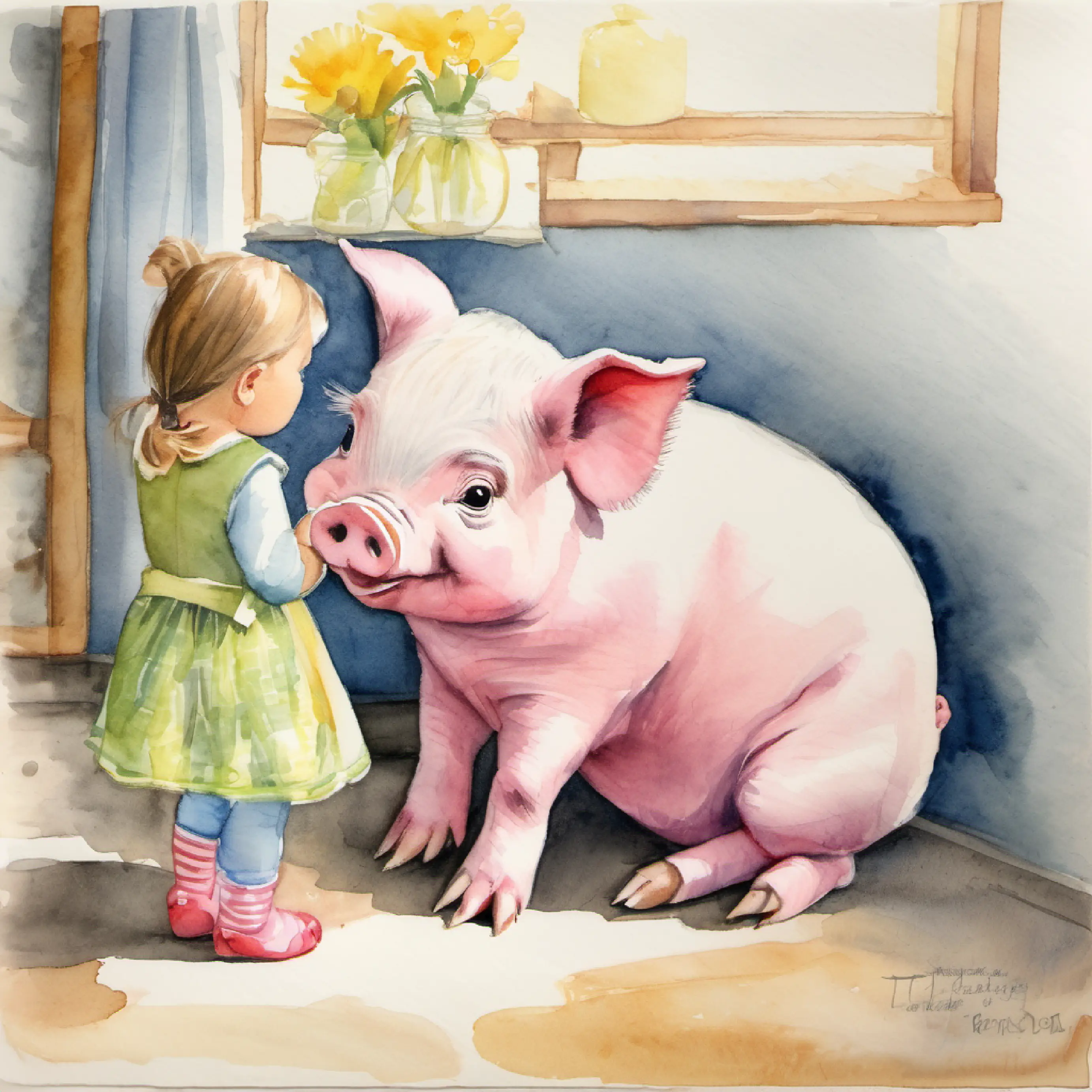 Piggy inquires about her toes, talking to her mother.