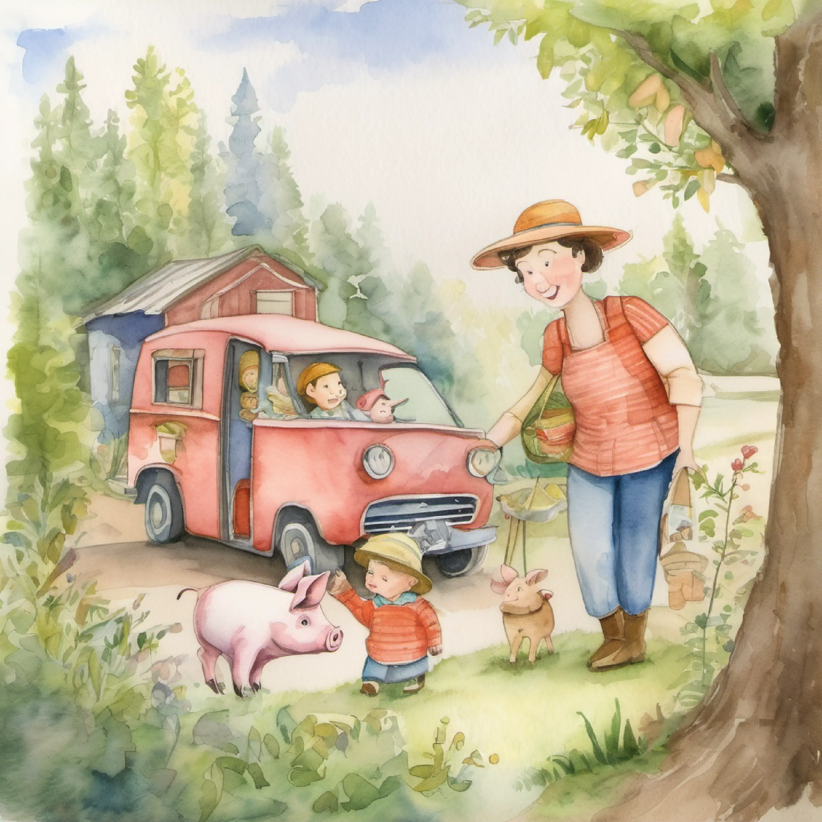 Piggy's mom begins a family story about an adventure.