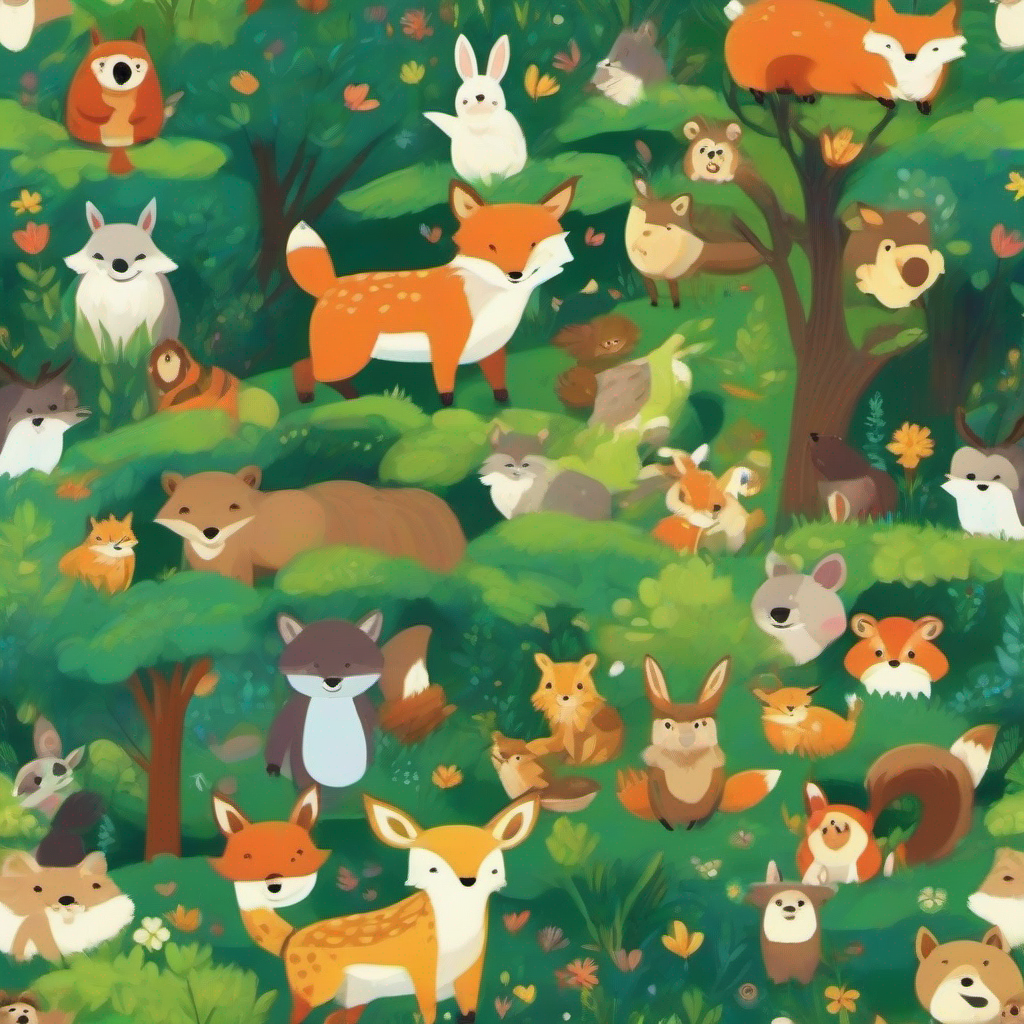   The Friendly Forest Friends learned that true happiness comes from sharing, caring, and being kind to others.and playing and having fun together, spreading joy in the forest.