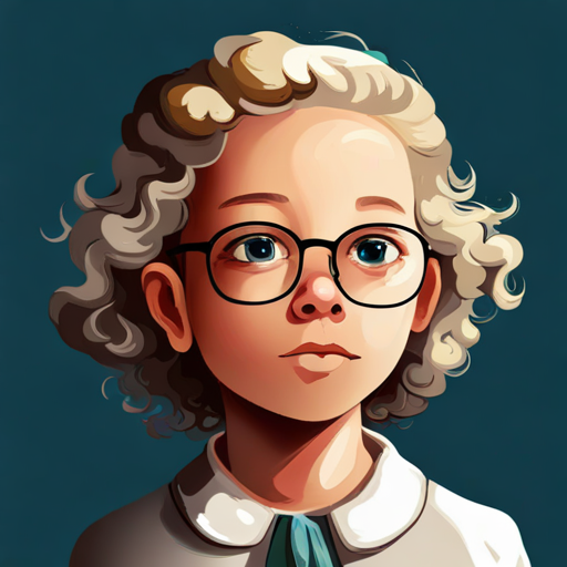 A little girl with curly blonde hair and colorful glasses. gains a new appreciation for history