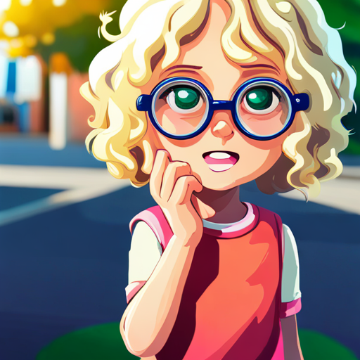 A little girl with curly blonde hair and colorful glasses.'s town becomes a hub of innovation