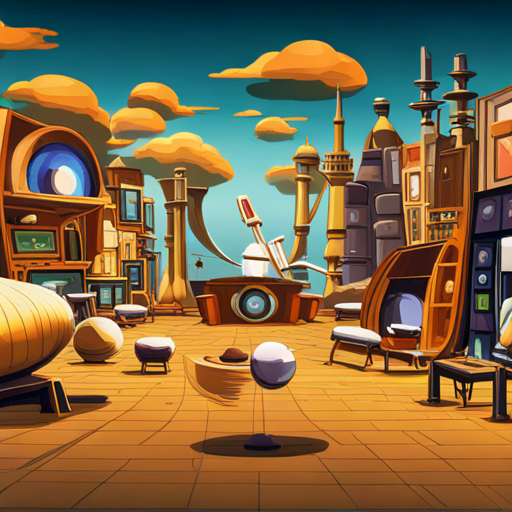 A bright and colorful world full of inventions