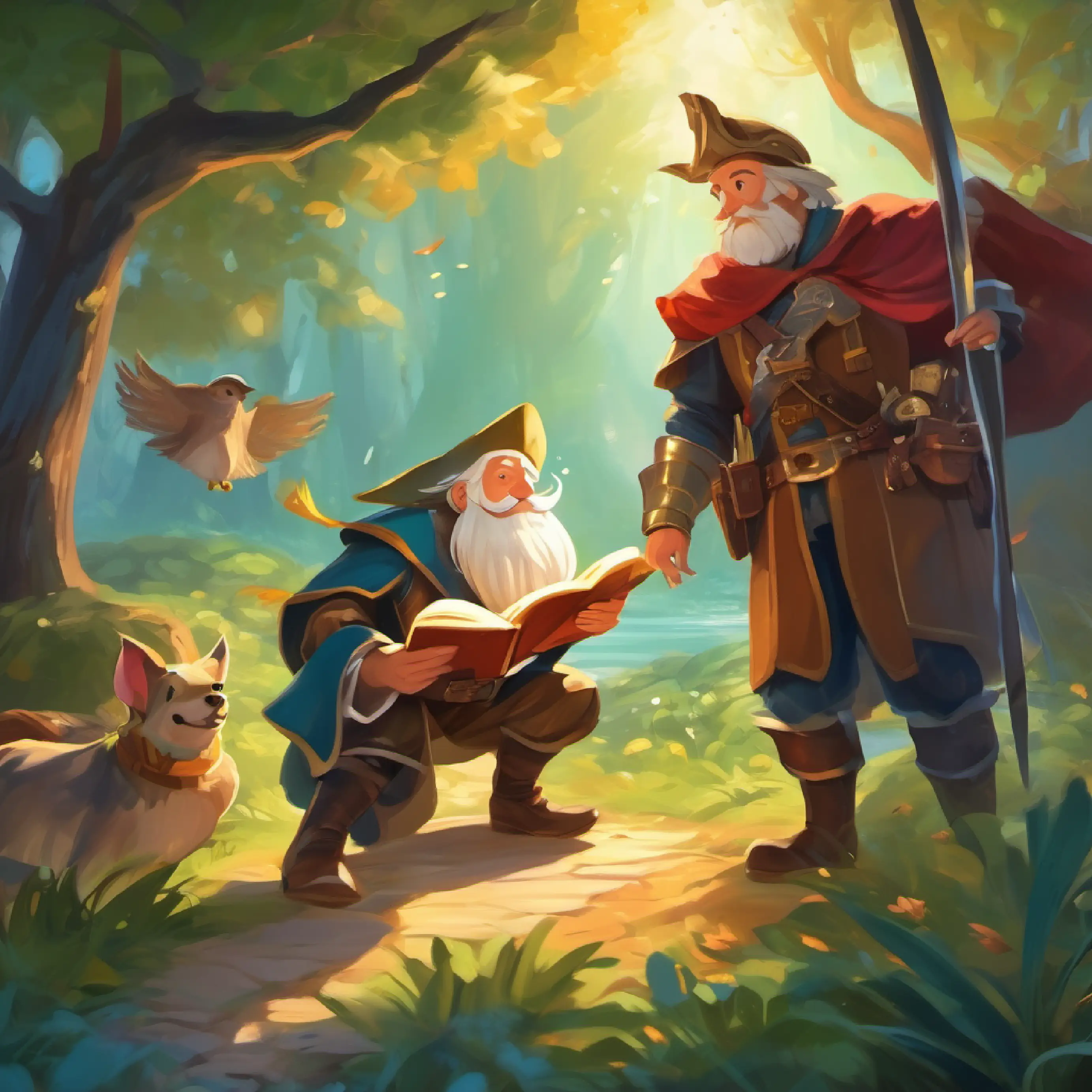 The magical awakening of the book characters and Josi's joyful encounter with the brave knight, wise old wizard, and adventurous pirate.