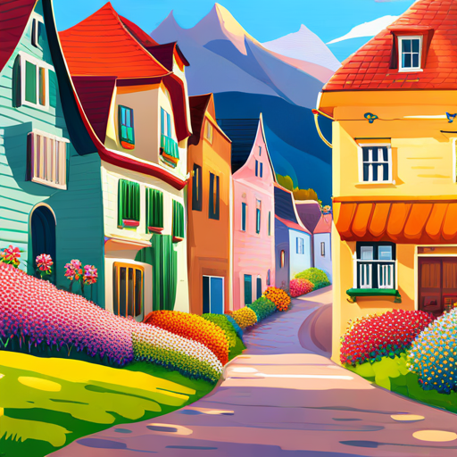 Rainbowville - vibrant houses and colorful flowers vanish