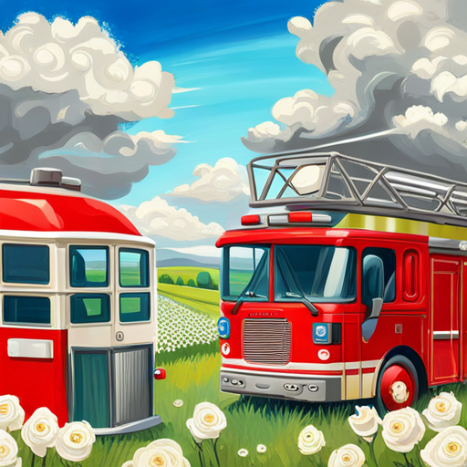 Red color disappears - white roses, gray fire trucks