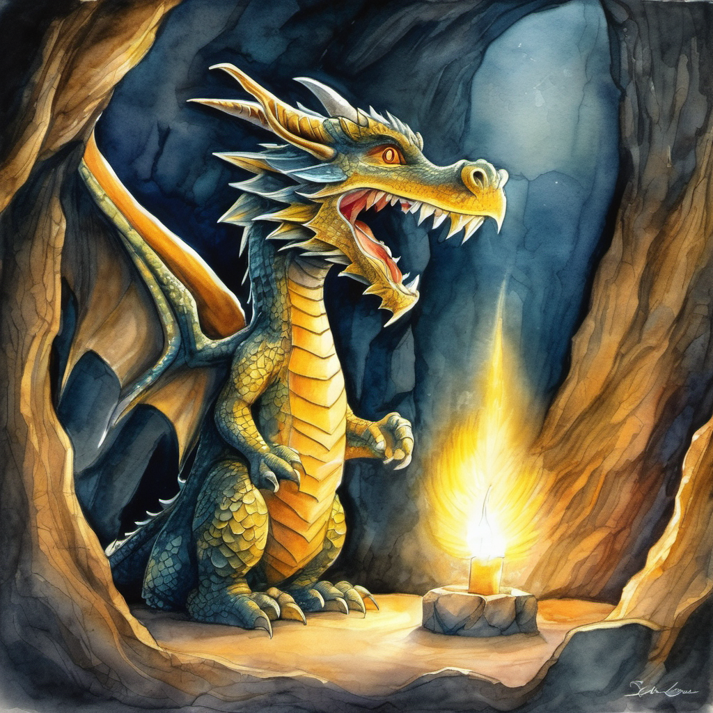 Finally, Sparky reached the Mystic Caverns, where the ancient wisdom and power of confidence awaited him. In the flickering candlelight, a wise old dragon appeared, his scales shimmering like gold. He looked at Sparky with eyes full of recognition. "You have accomplished great things, little one," the wise dragon spoke solemnly. "But the true power of confidence lies not in what you have done, but in who you have become. Your unwavering belief in yourself has allowed you to shine bright, even in the darkest of times."