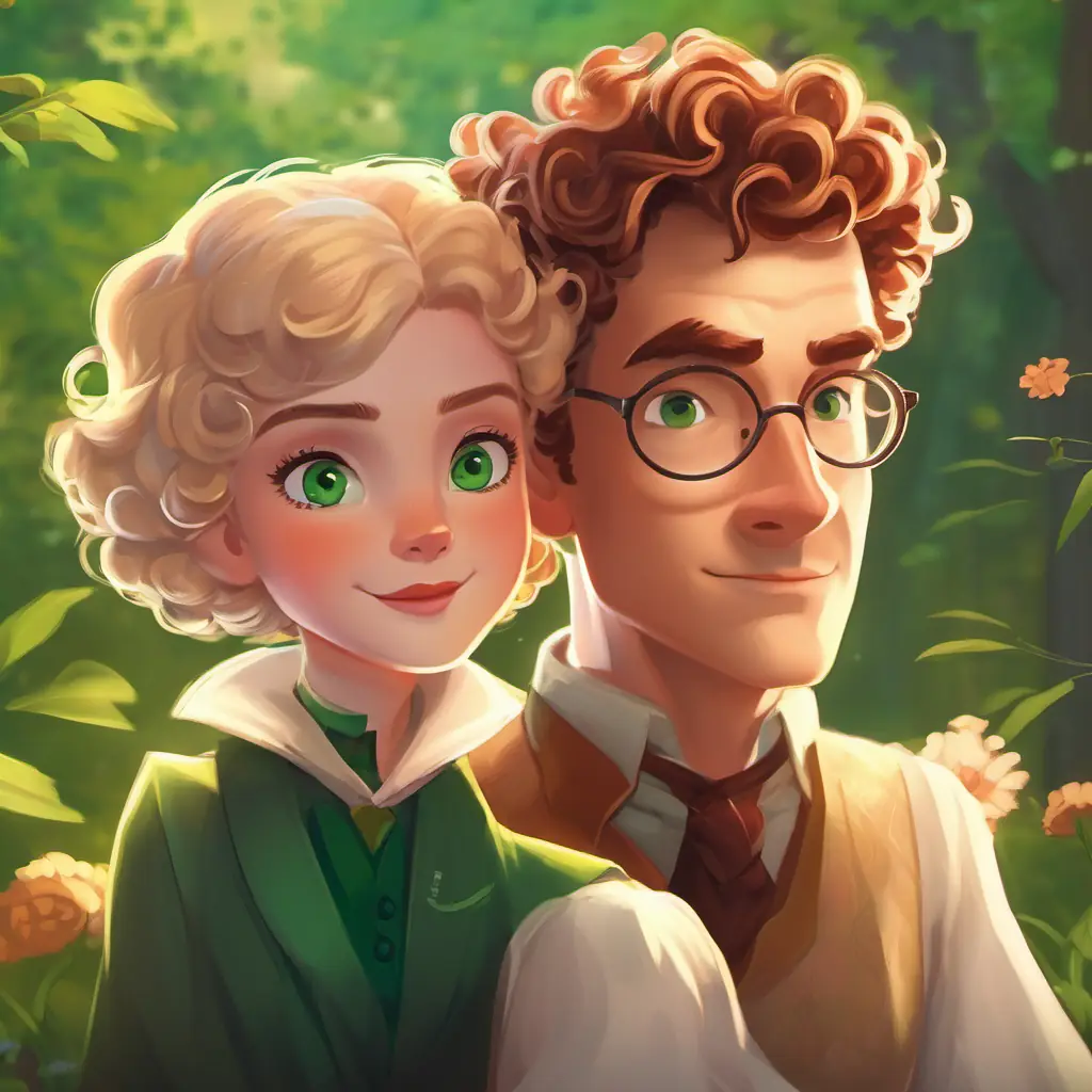 Mr. Van Bone and Constance has short curly hair, green eyes, and fair skin celebrated as heroes.