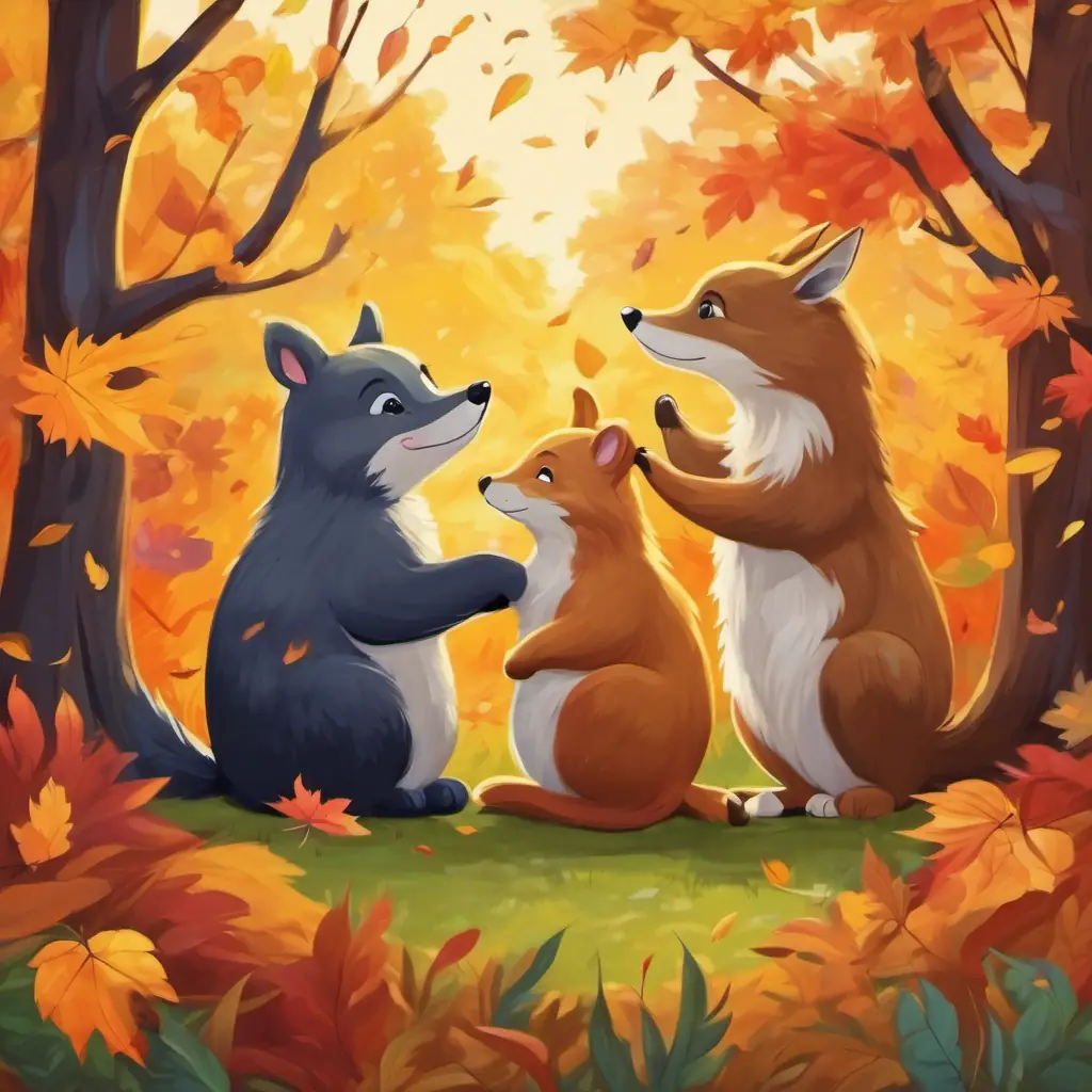 Animals feeling happy and loving each other