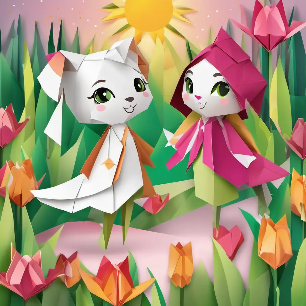Lily: Happy, with brown eyes and glowing skin, always smiling and Millie: Playful, with green eyes and rosy cheeks, full of fun and laughter waving sadly as they stand on separate paths that lead in different directions.