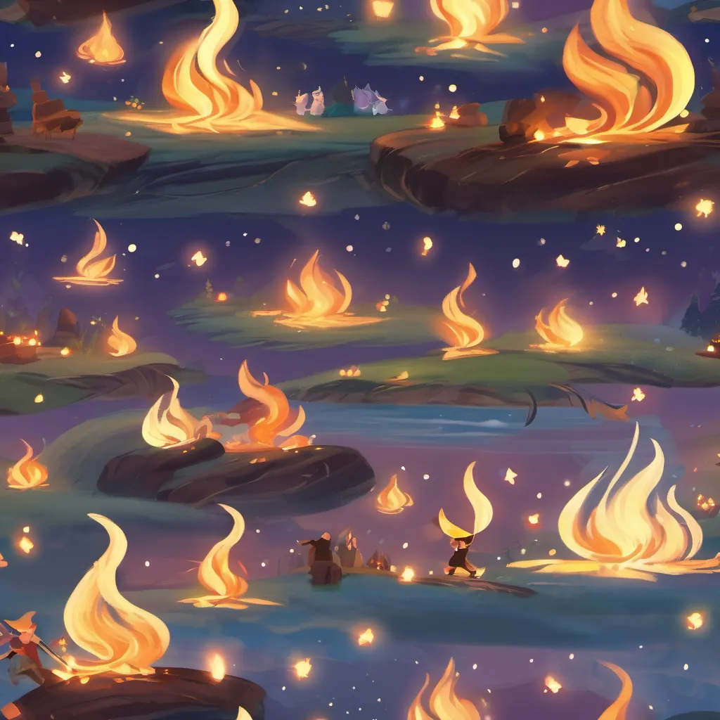 a man practicing dance moves with twirls and spins by a warm campfire under a starlit sky