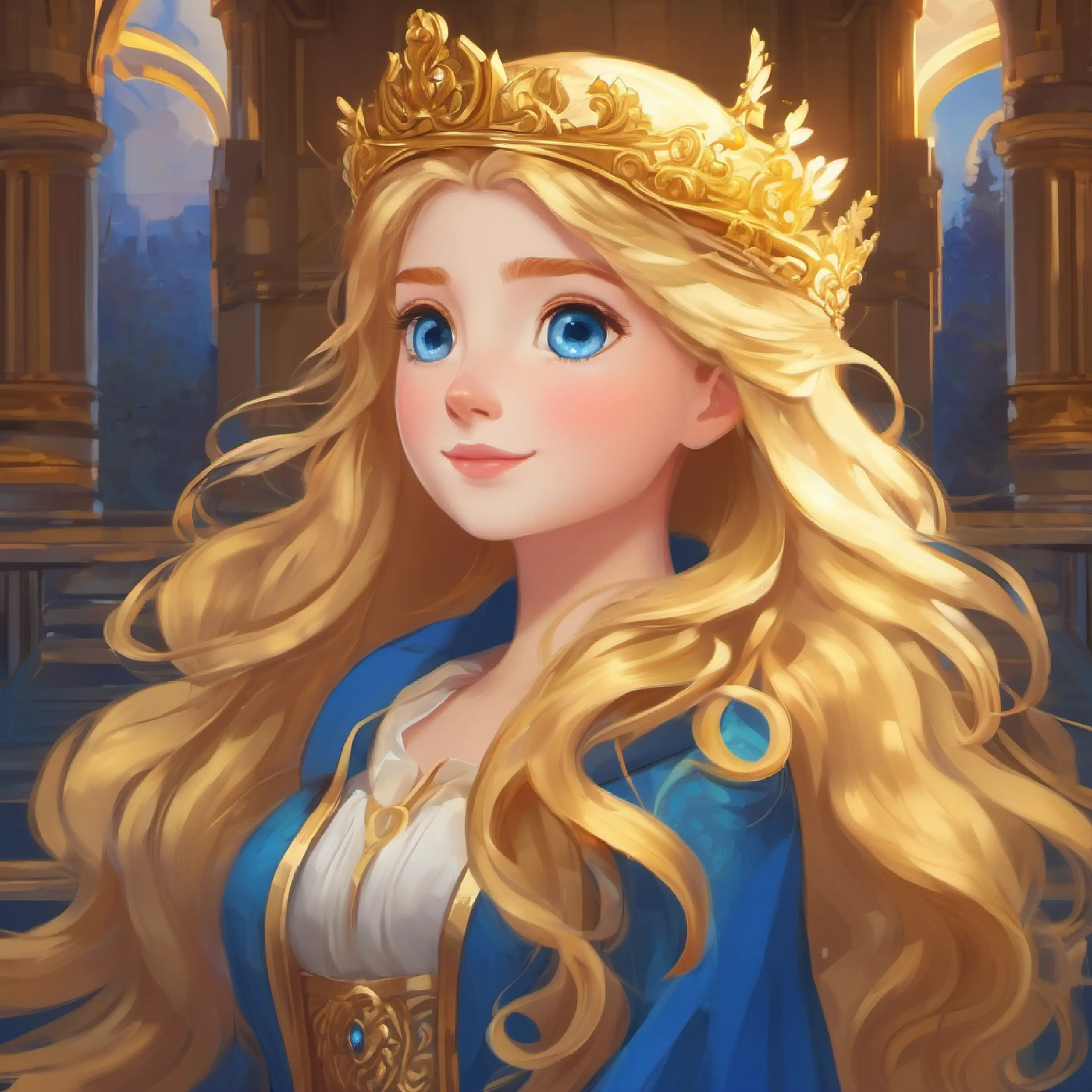 Introduction to Golden hair, blue eyes, beloved by all in her castle.