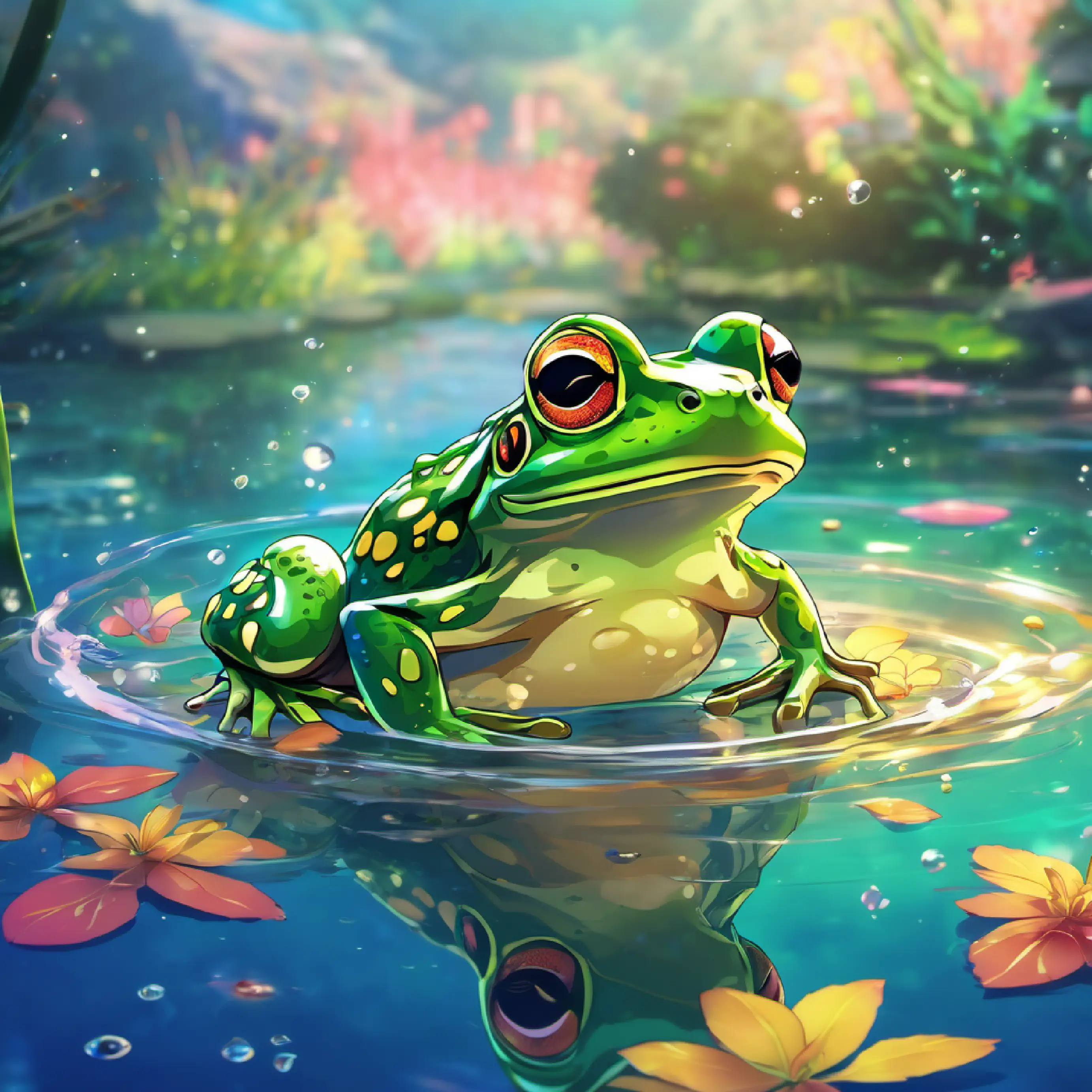 frog in water