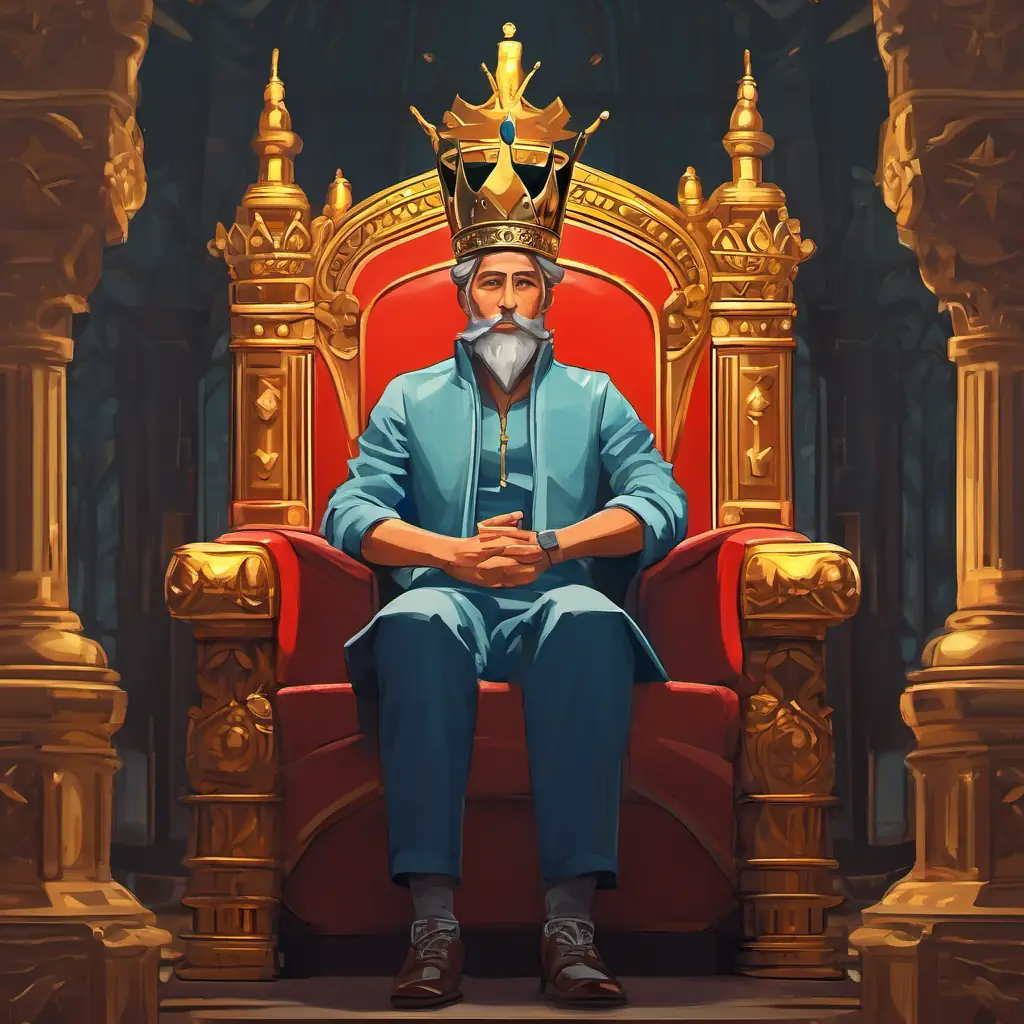 The Crown on his head, thinking on his throne with a crown on his head sat on a throne, thinCrown on his head, thinking on his throne of a plan.