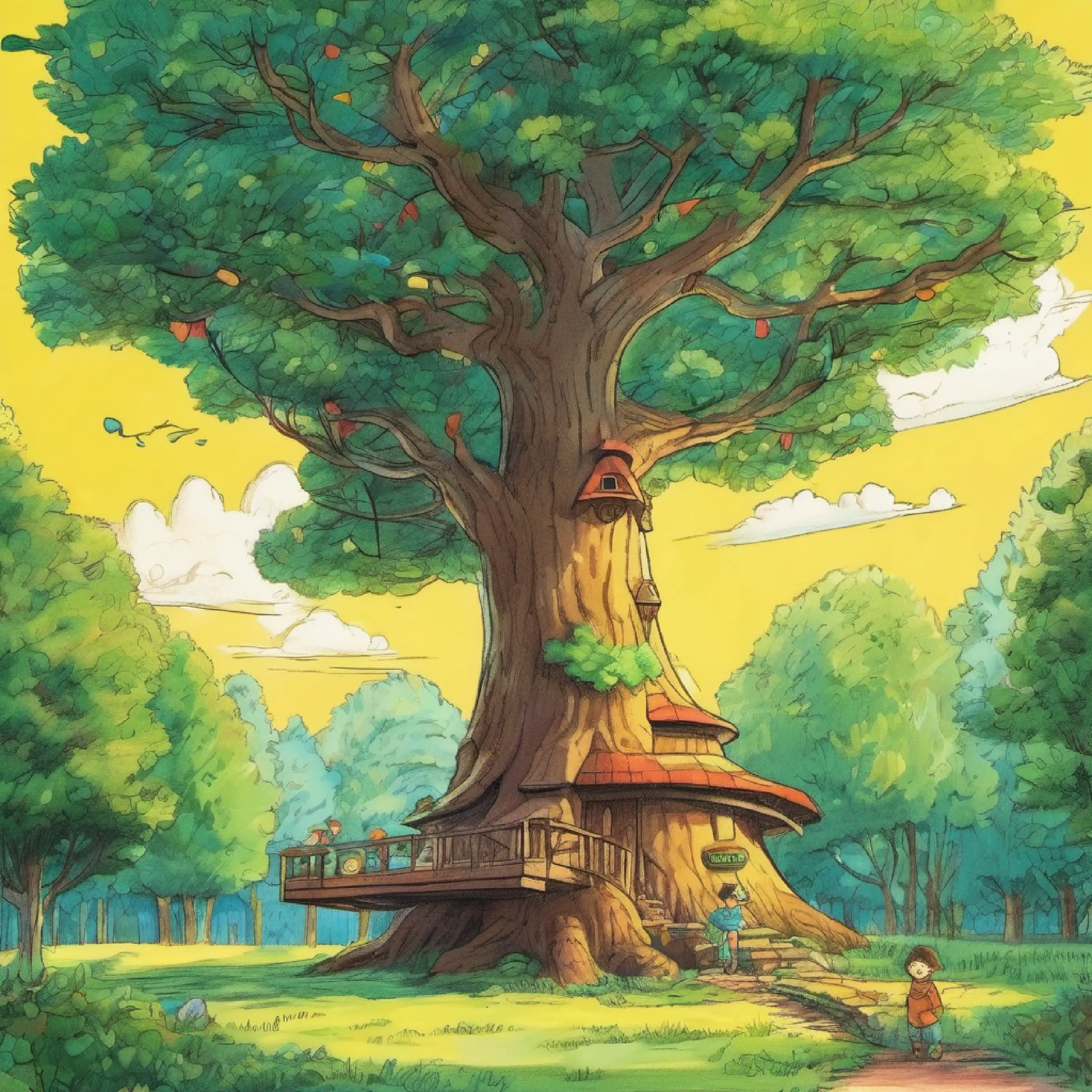 The tree appears happy as the kids build their bond.