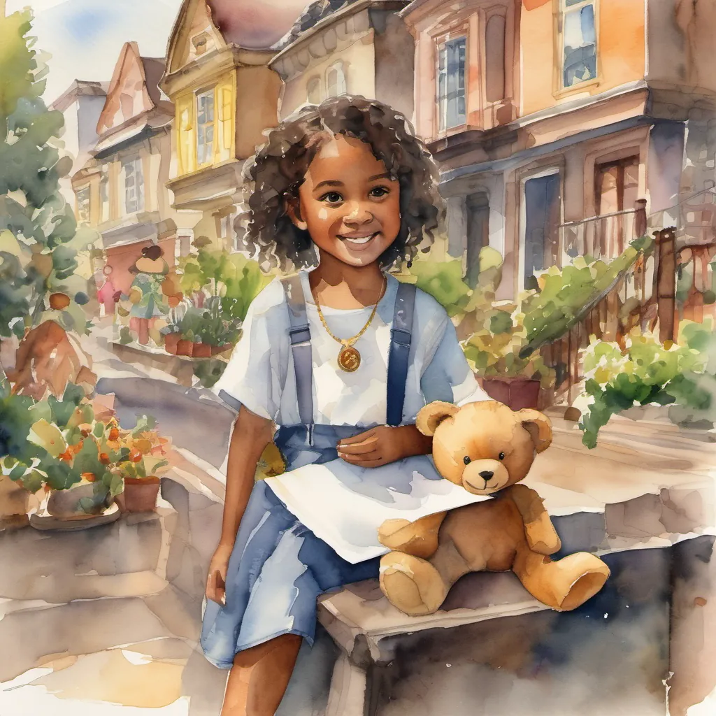 A closing scene of Lola and Come Along Teddy smiling with various town locations in the background