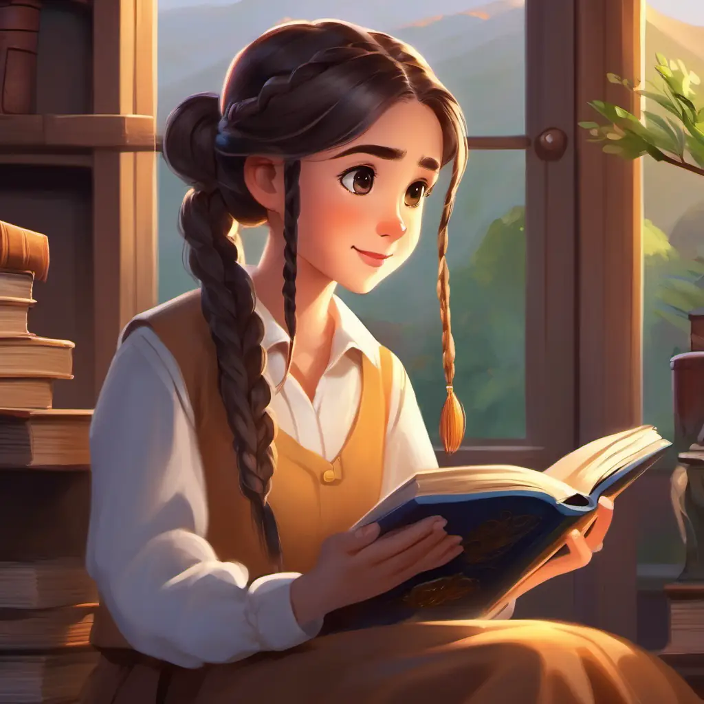 Mo, quiet girl, long braided hair, dark eyes, always with a book is reading, Nu is a curious boy, short hair, brown eyes, eager smile approaches.