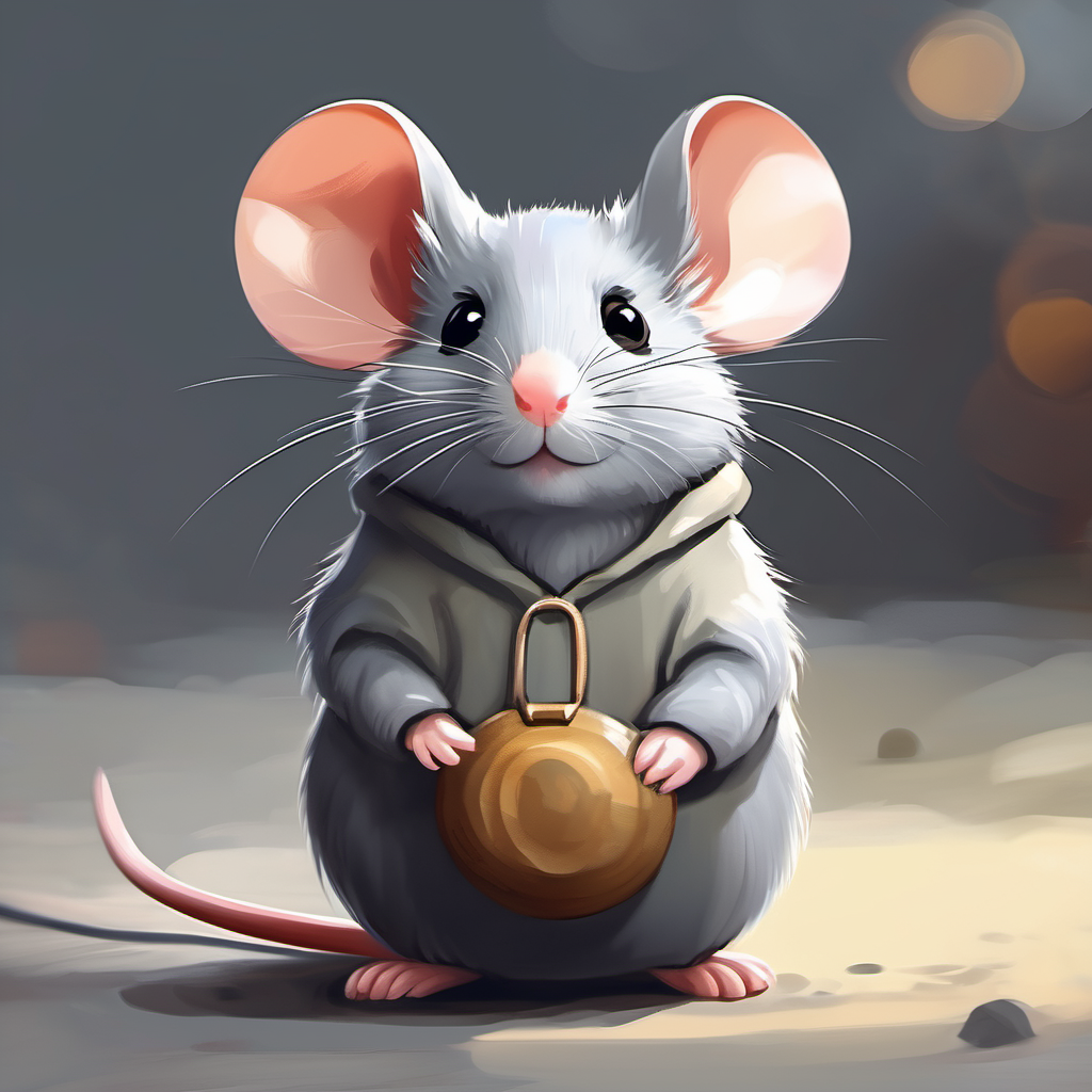 tiny gray mouse with round ears the mouse with gray fur and round ears