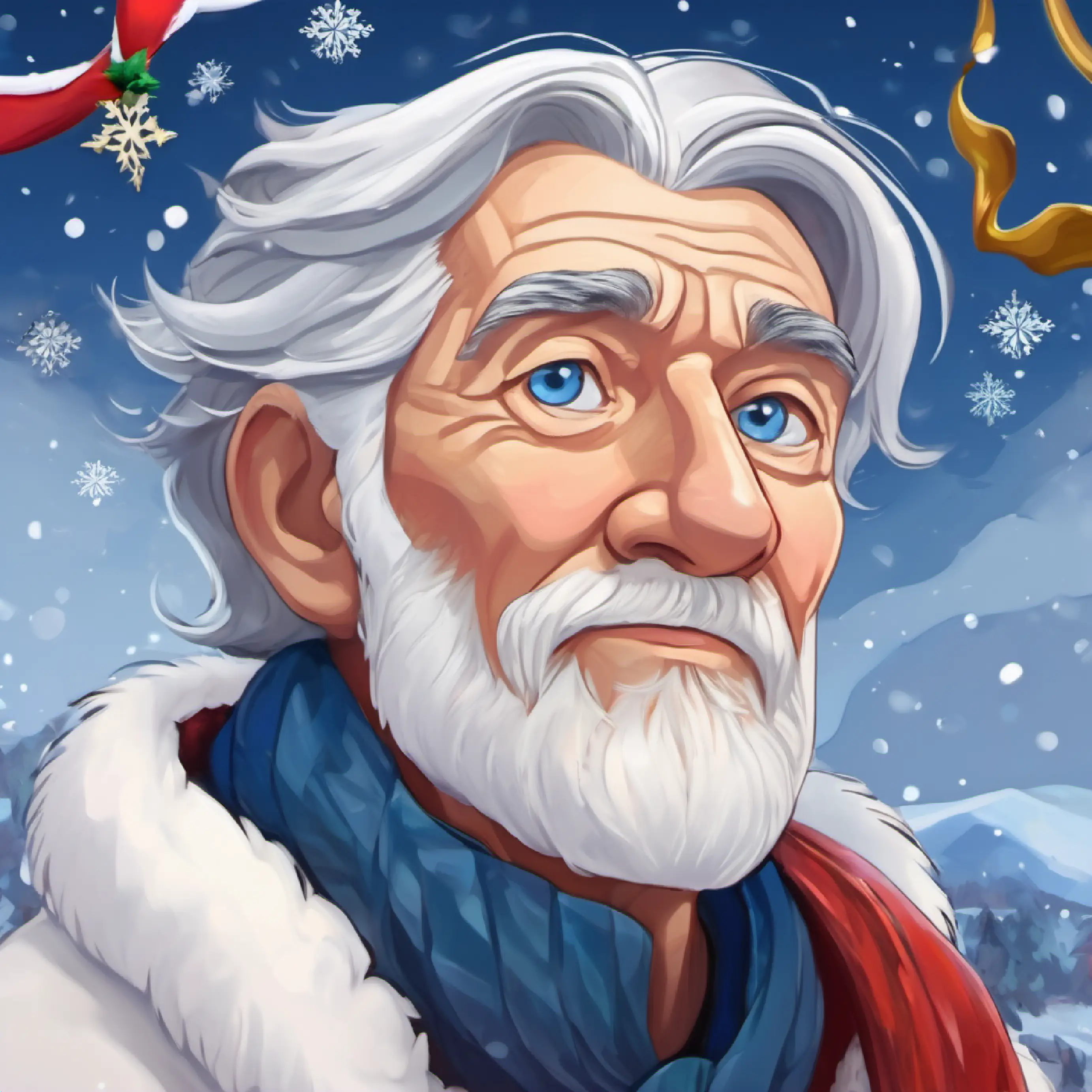 The lasting legacy of Older man, silver hair, piercing blue eyes, thoughtful expression, the moral of the story.