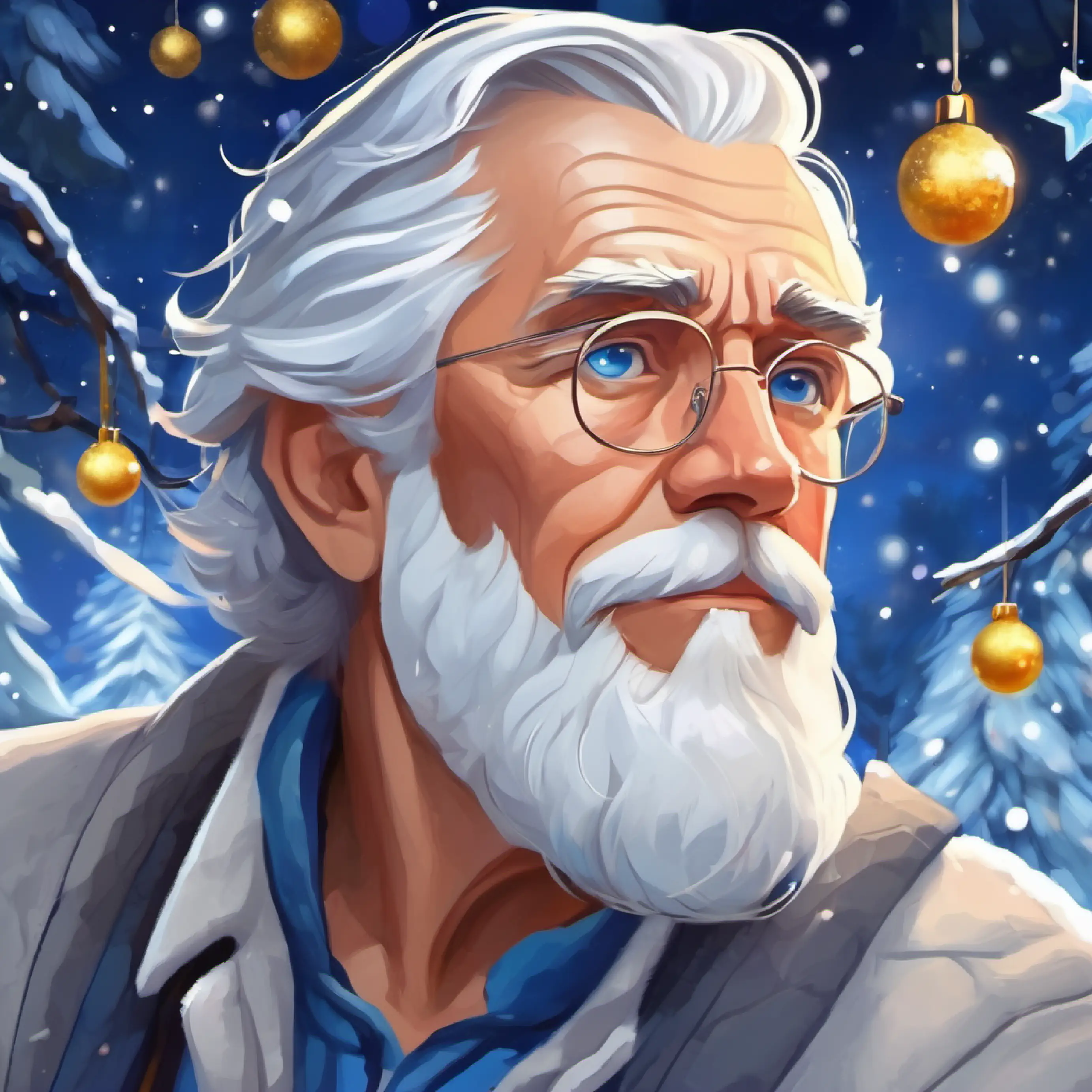Widespread recognition of Older man, silver hair, piercing blue eyes, thoughtful expression's new role.