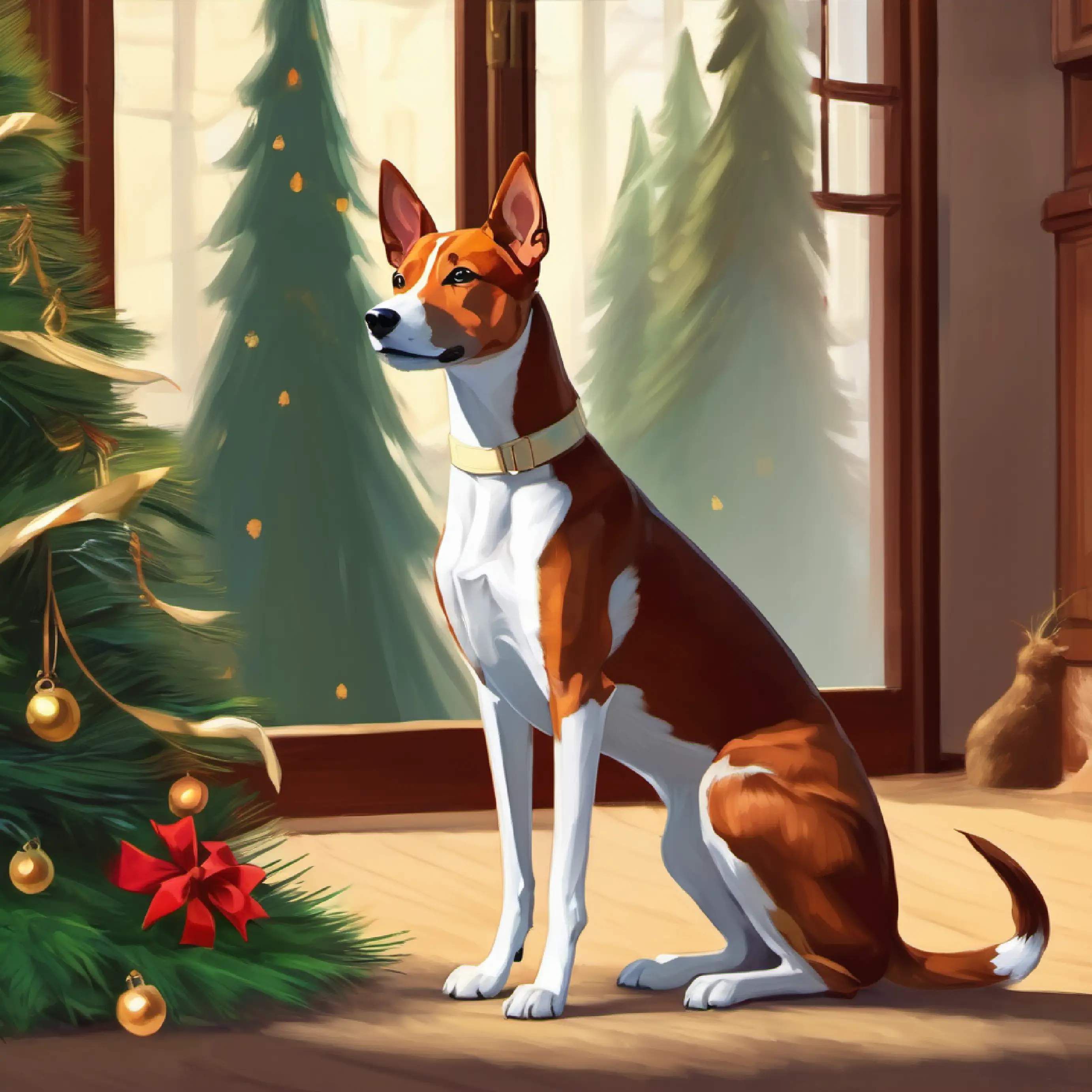 , a Basenji named Benji admired Fenwick from afar. Benji's coat shone like polished mahogany, and he was known for his wisdom.