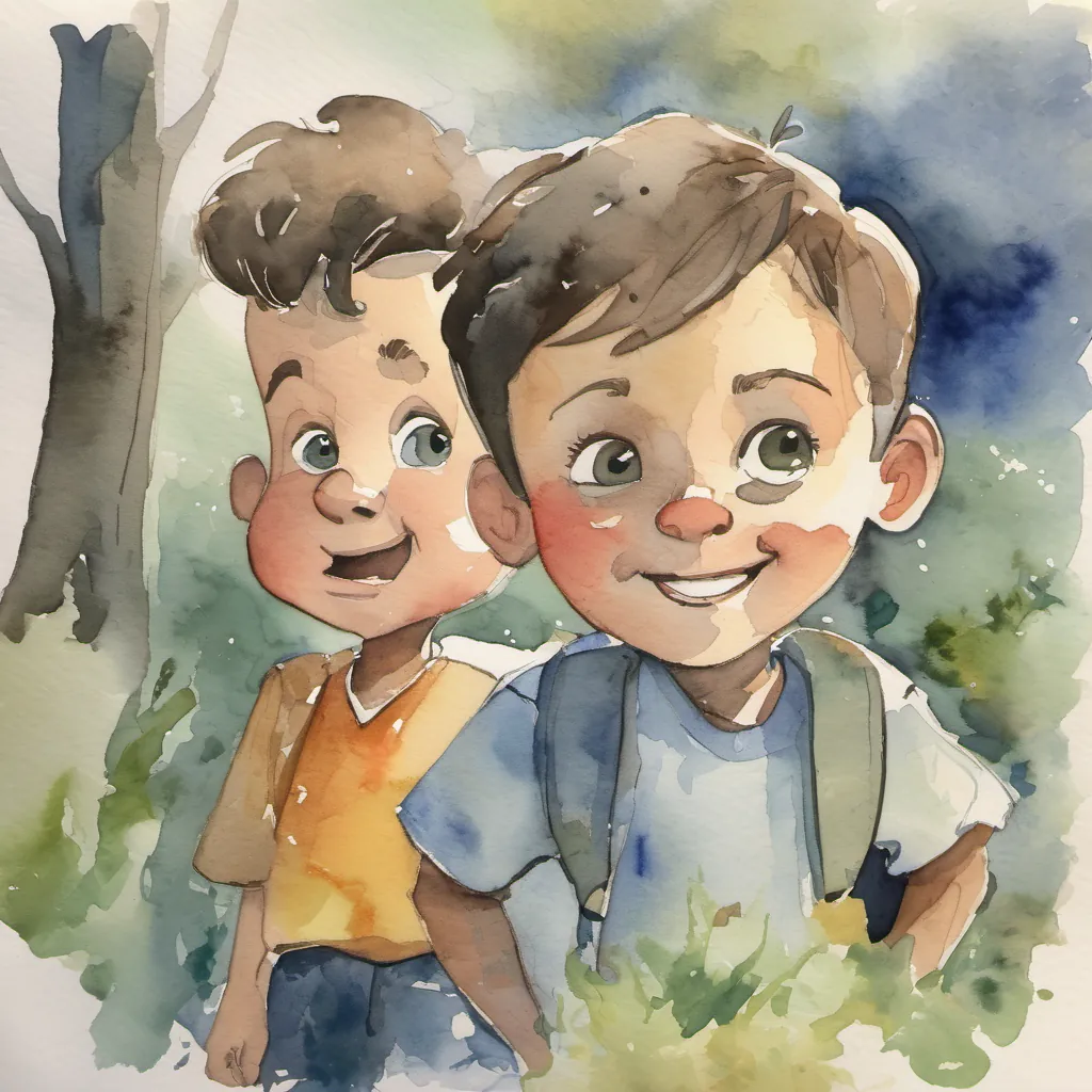 A cartoon drawing of a  boy with a puzzled look on his face and his dad smiling