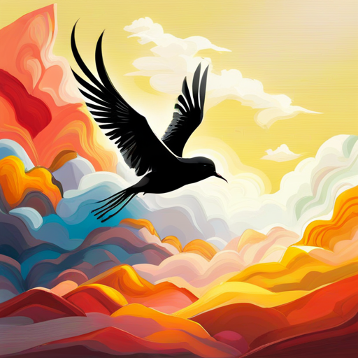 A young bird soaring high in the sky
