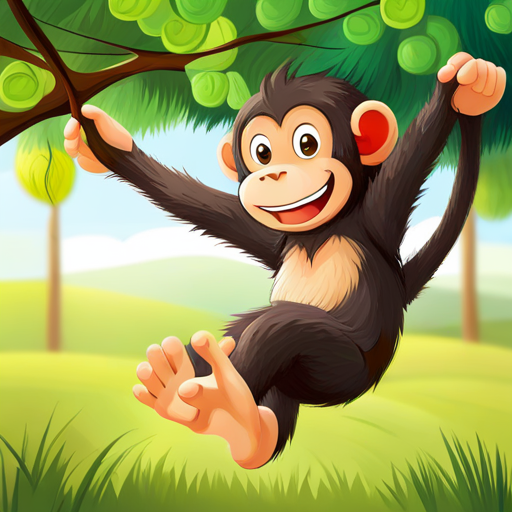 A monkey swinging from tree to tree