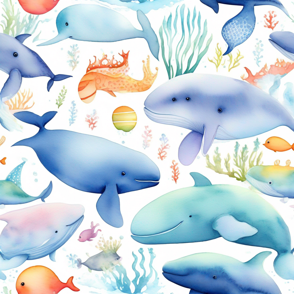 Special whale and friends welcoming new sea creatures to their group.