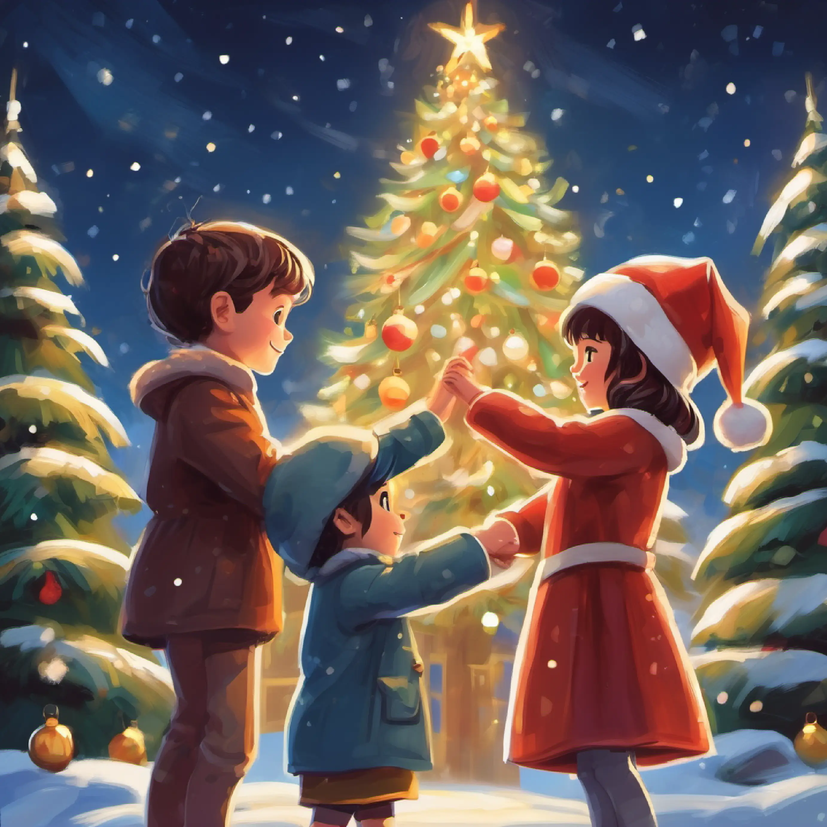 Children making a promise to help each other.