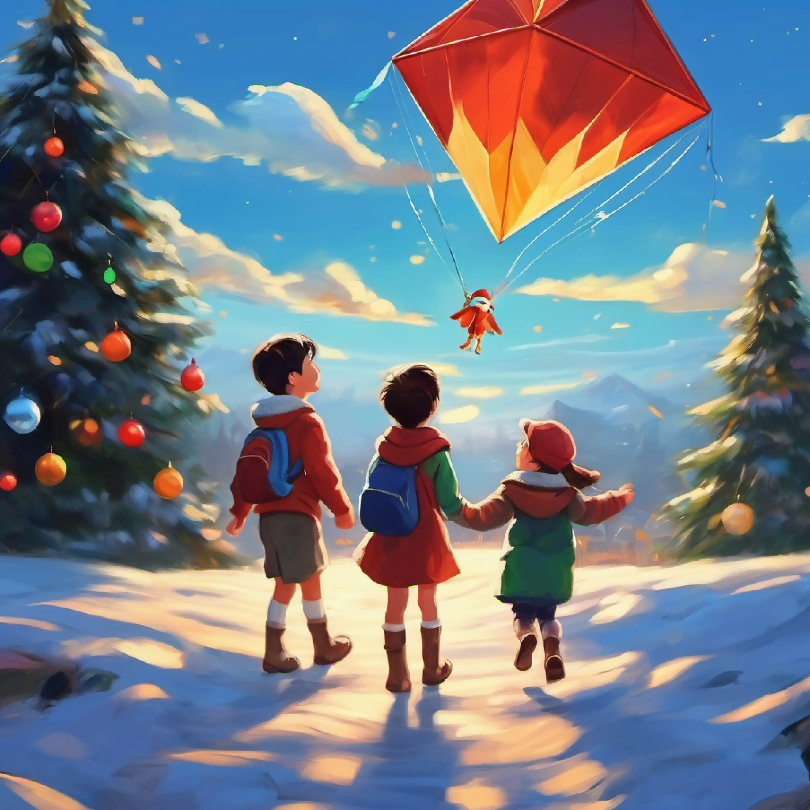 Children shocked, kite flying away, disappearing.