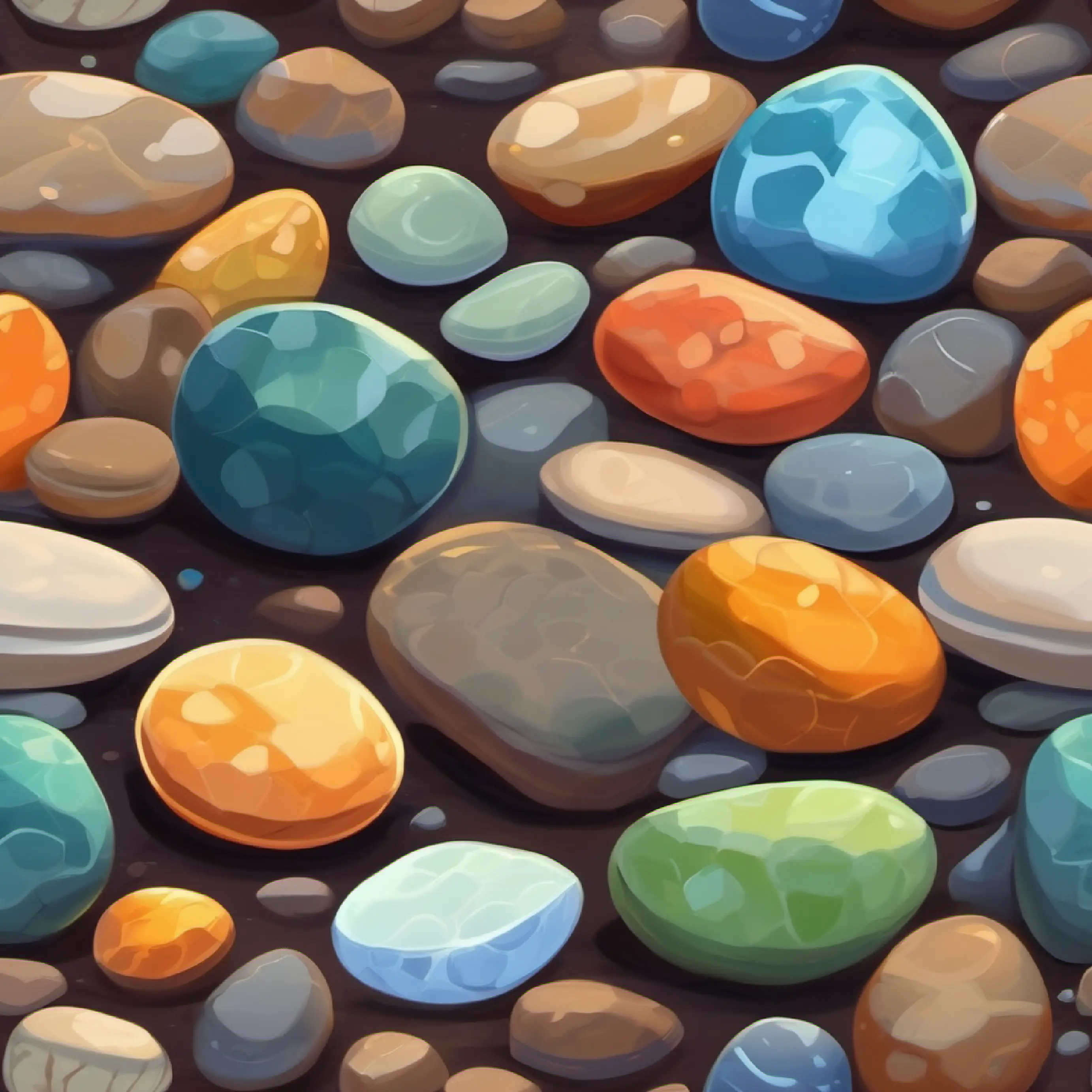 They see eight pebbles and decide to collect them.
