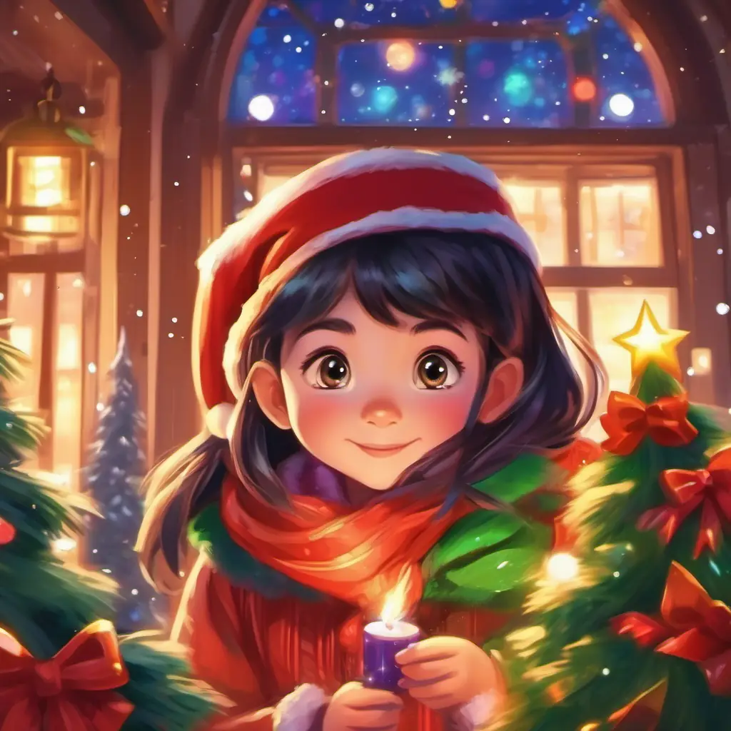 Colorful and friendly, sparkling eyes, Christmas spirit, spreading magic