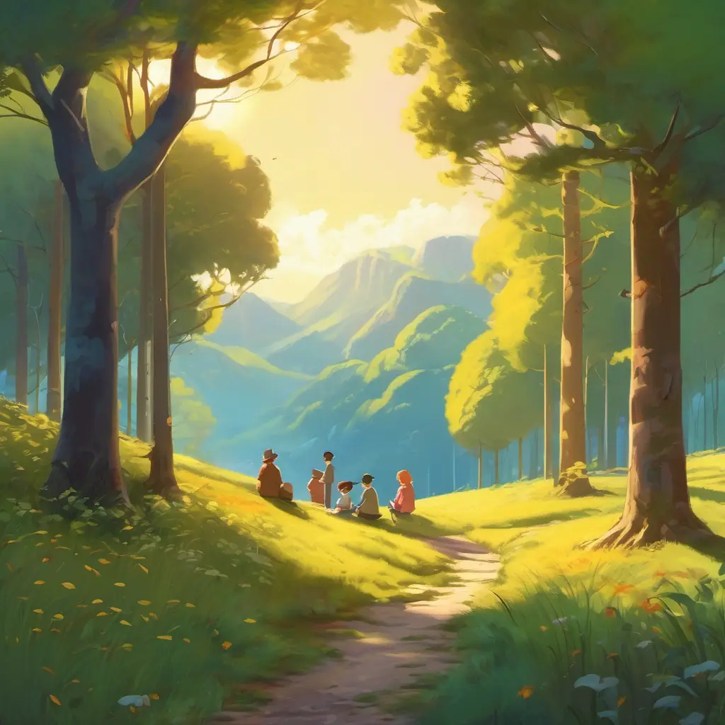 Break at a clearing, group enjoys the scenic beauty.