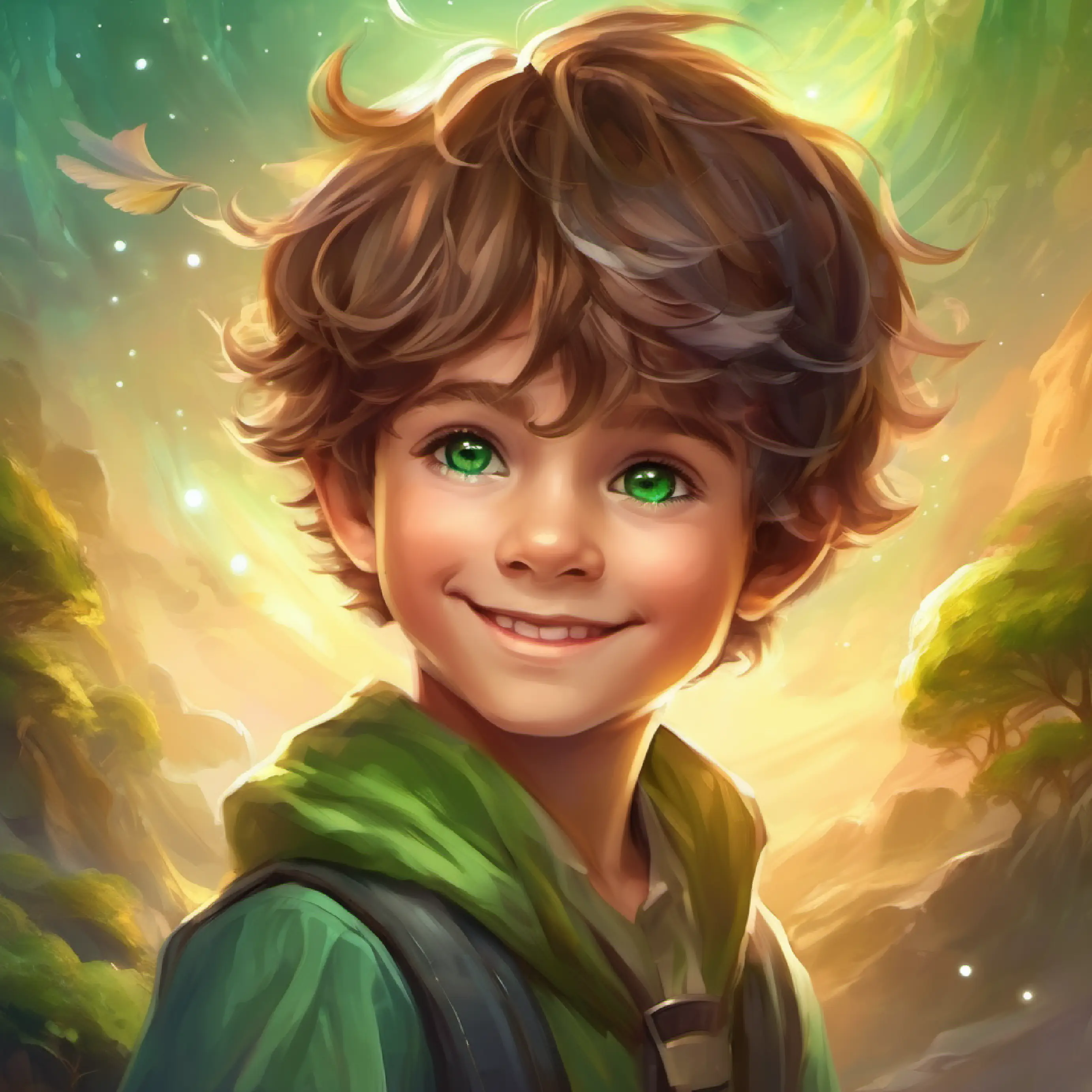 Little boy, brown hair, green eyes, always smiling looks forward to another day at school with enthusiasm and positivity.