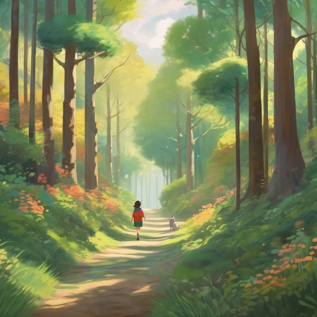 Livi walking through the woods, spreading warmth and love to all.